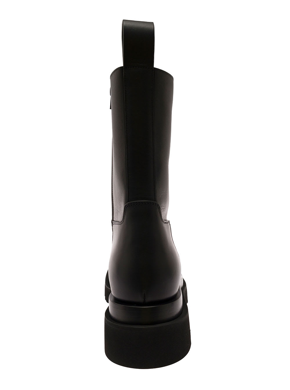 Shop Bottega Veneta New Lug Black Chelsea Boot With Chunky Platform In Leather Man
