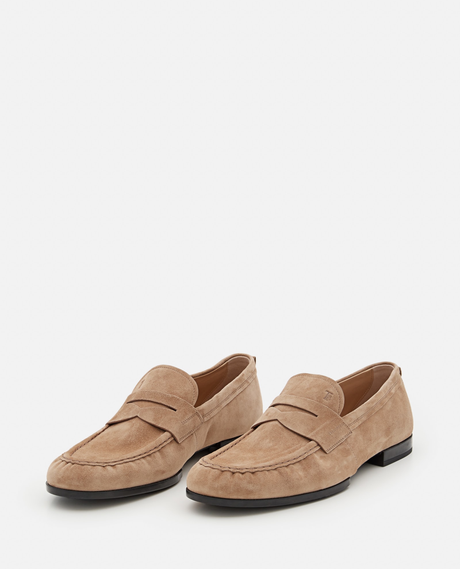 Shop Tod's Suede Loafers In Brown