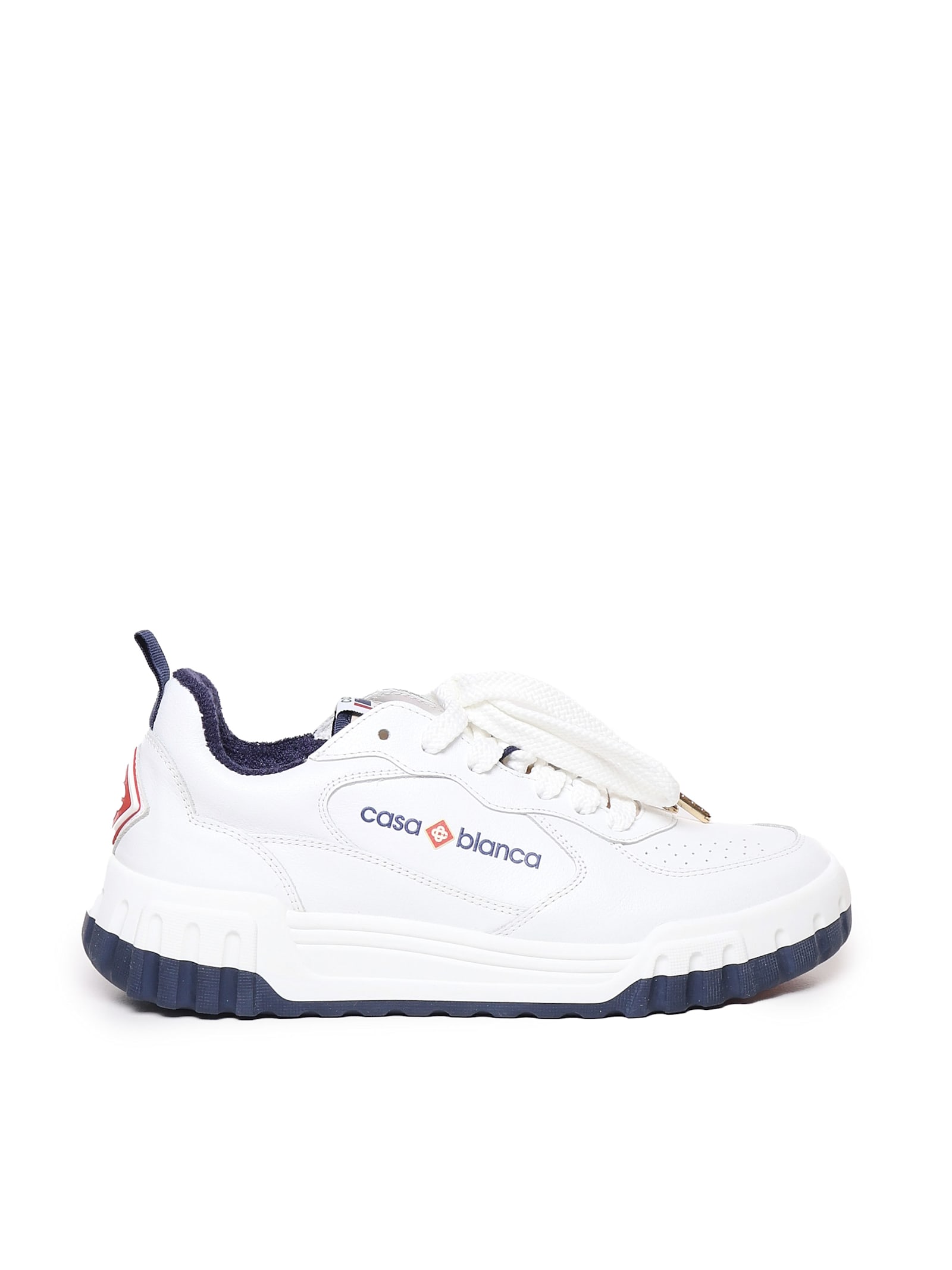 Shop Casablanca Sneakers Logo Retrò Style In Navy / White