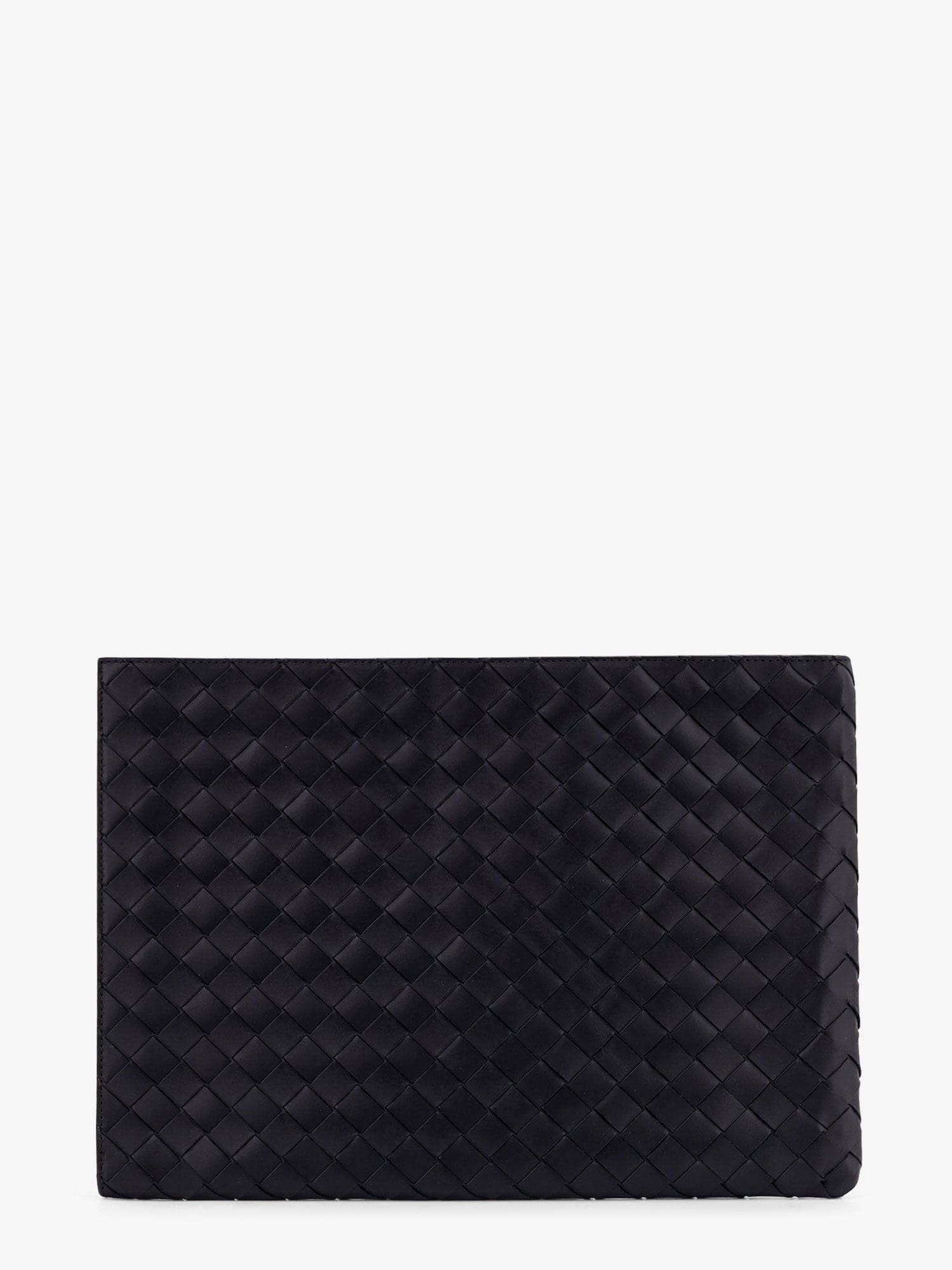 Bottega Veneta Woven Leather Pochette In Black