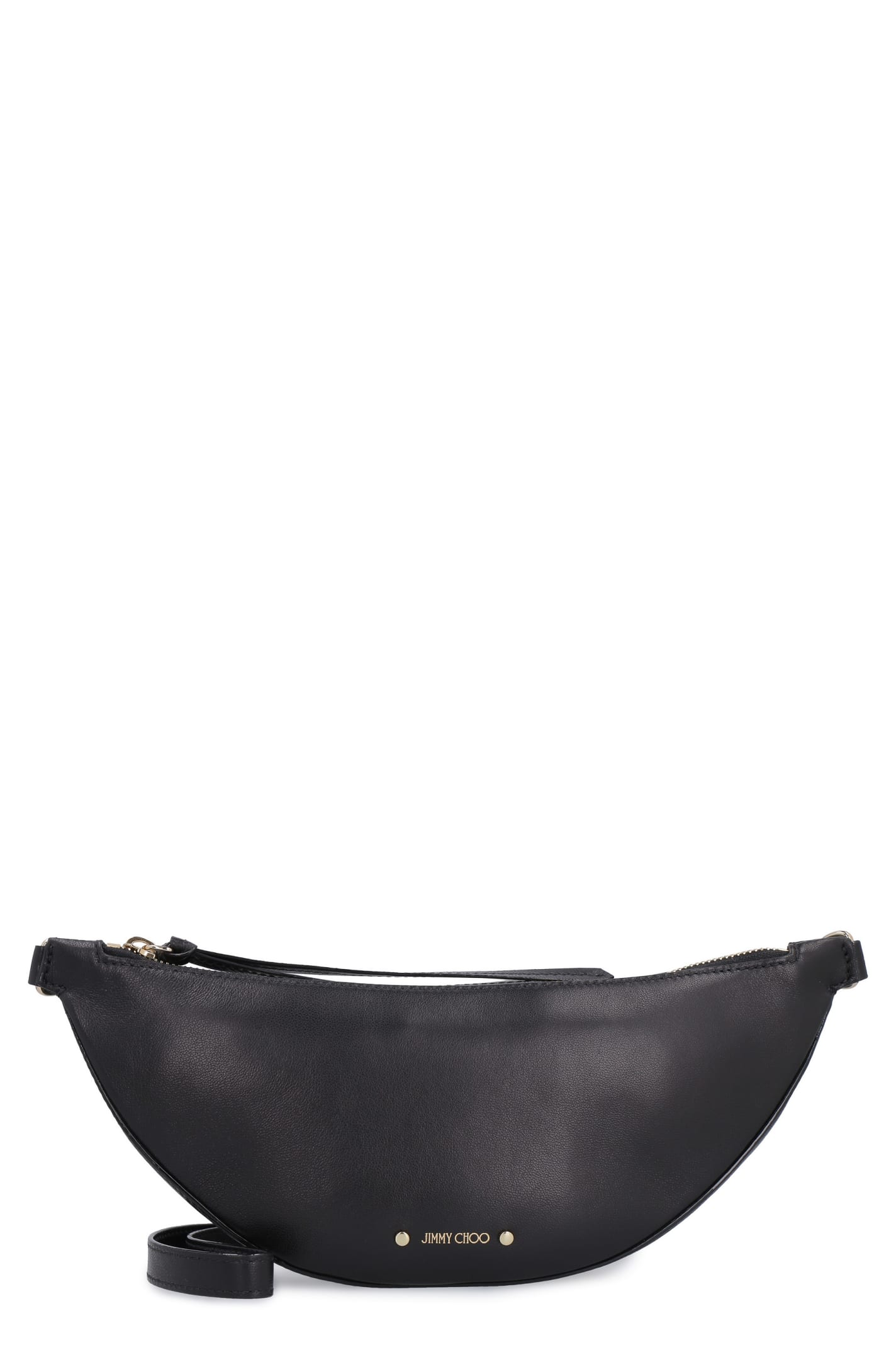 Jimmy Choo Faye Leather Belt Bag With Logo In Black