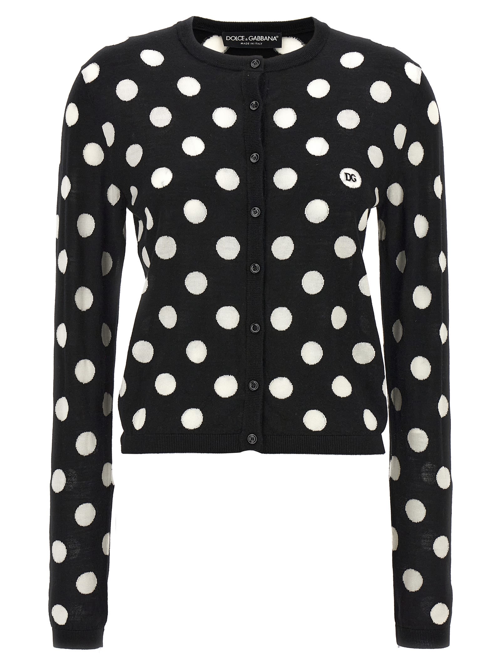 Shop Dolce & Gabbana Mambo Cardigan In White/black