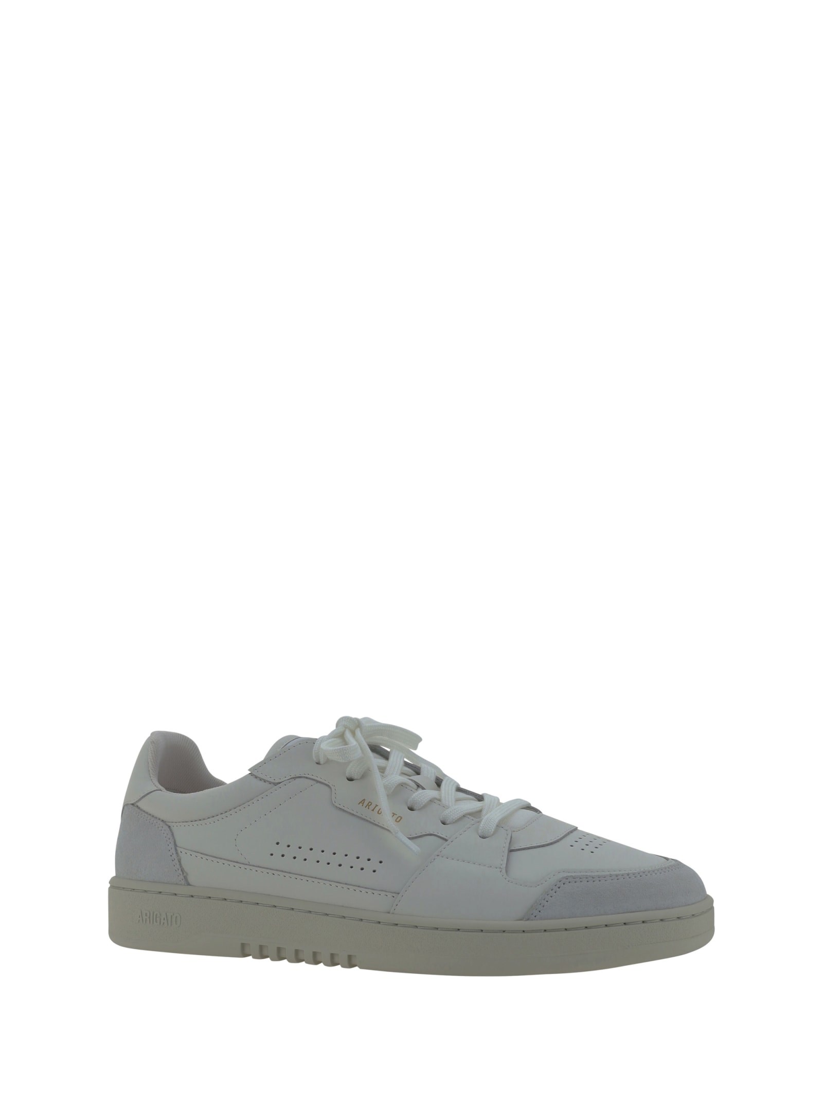 Axel Arigato Calfskin Dice Lo Sneakers With Suede Panels In White