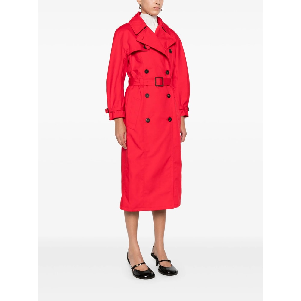 Jacquemus Belted Trench Coat With Structured Collar In Red