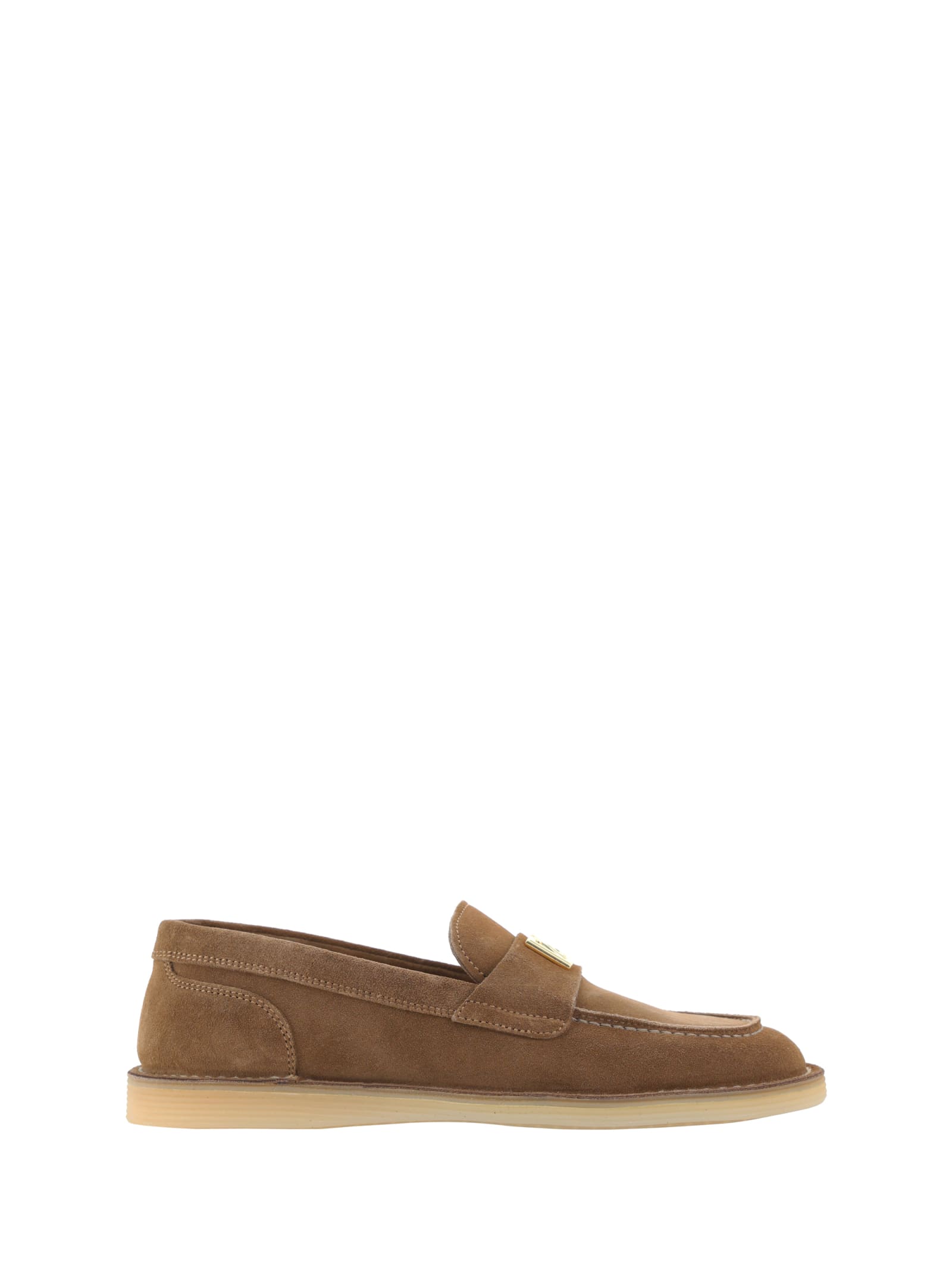 Shop Dolce & Gabbana Loafers In Nocciola