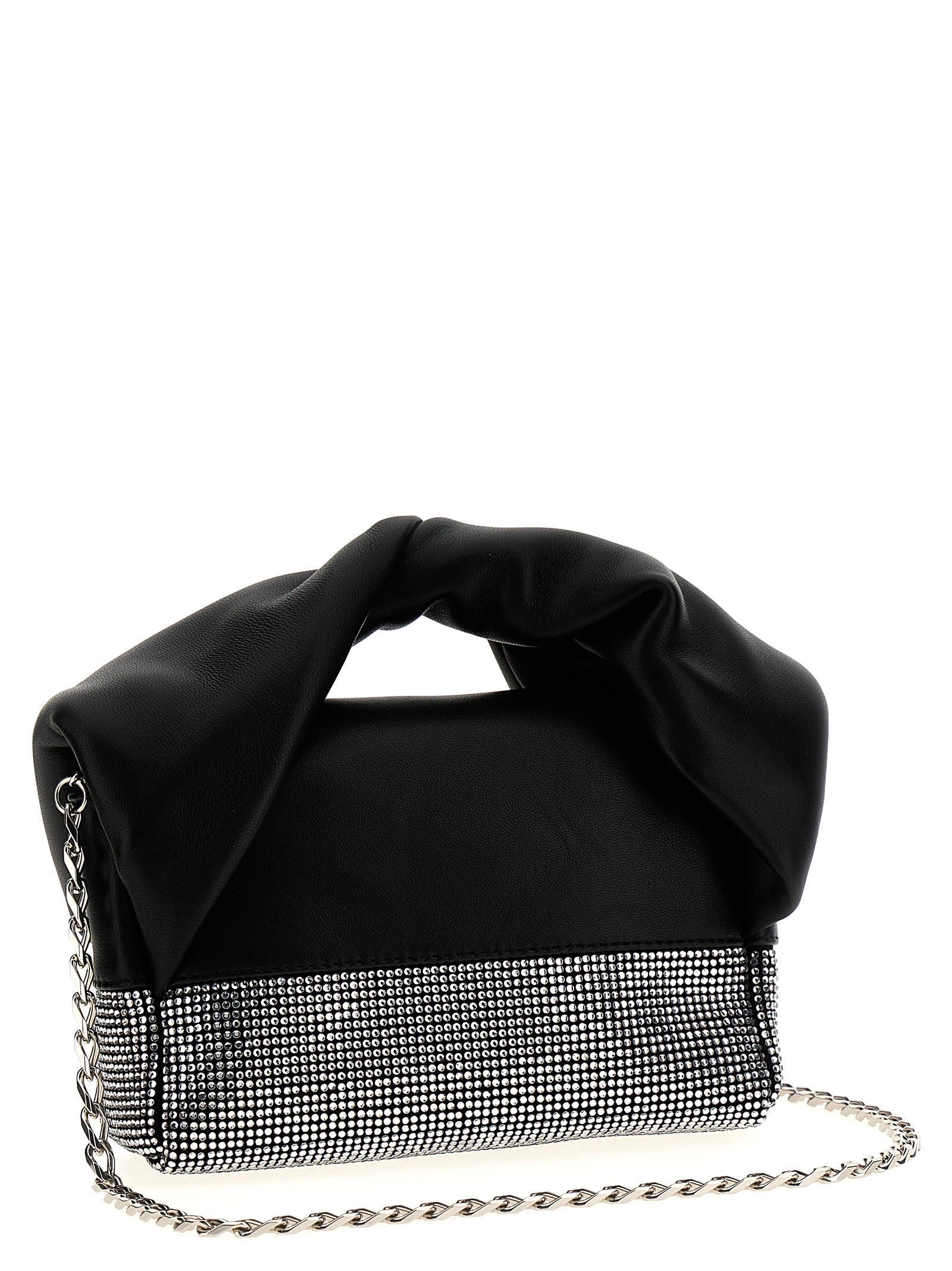 Shop Jw Anderson Crystal Twister Small Handbag In Black