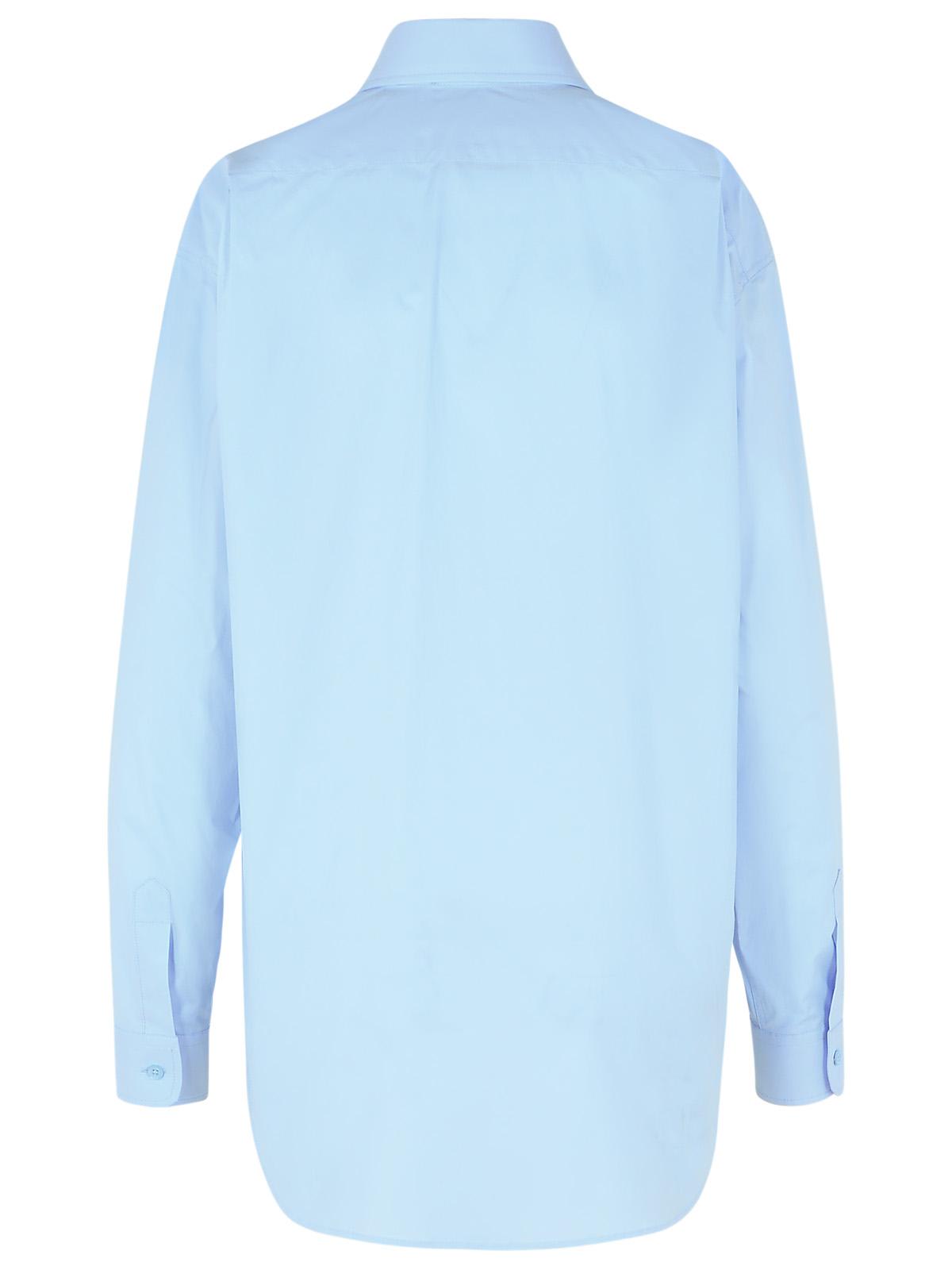 Moschino Multicolor Artistic Splash Long Sleeve Shirt In Clear Blue