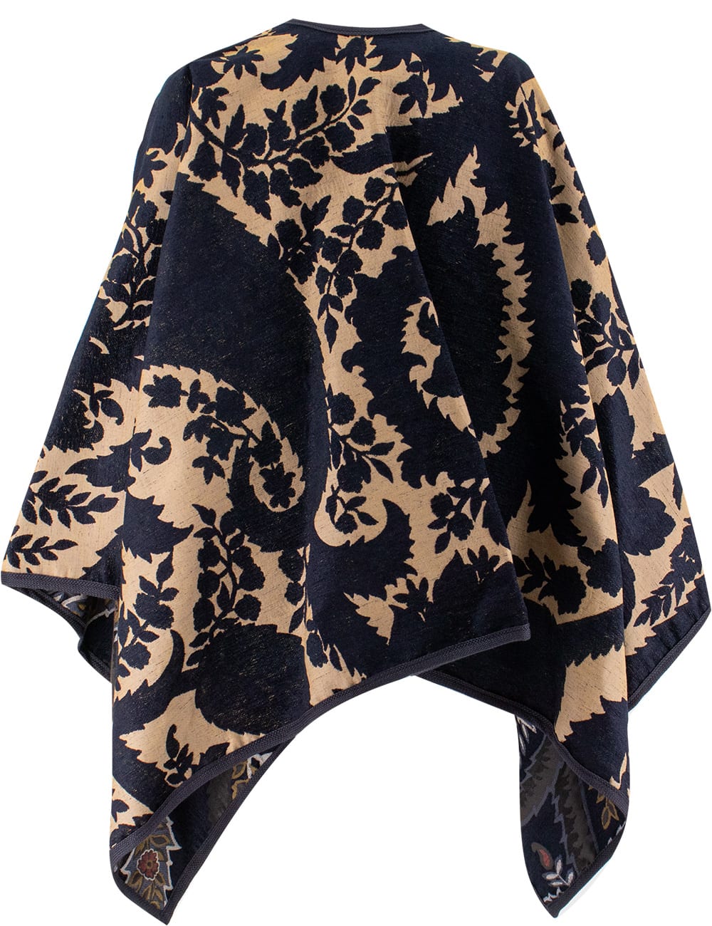 Shop Etro Cape In Multicolor On Blue Base