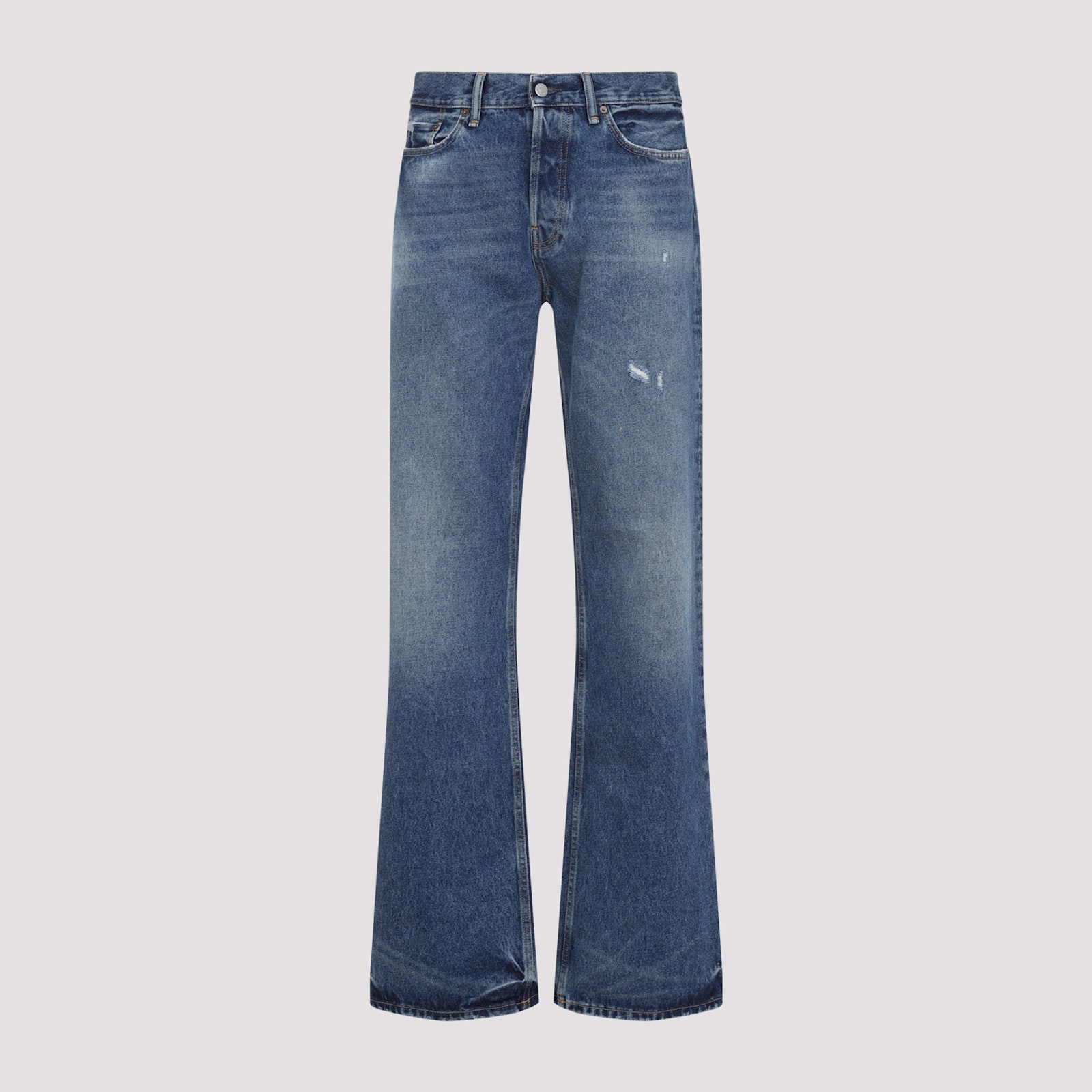 Acne Studios Distressed Straight-leg Jeans In Blue