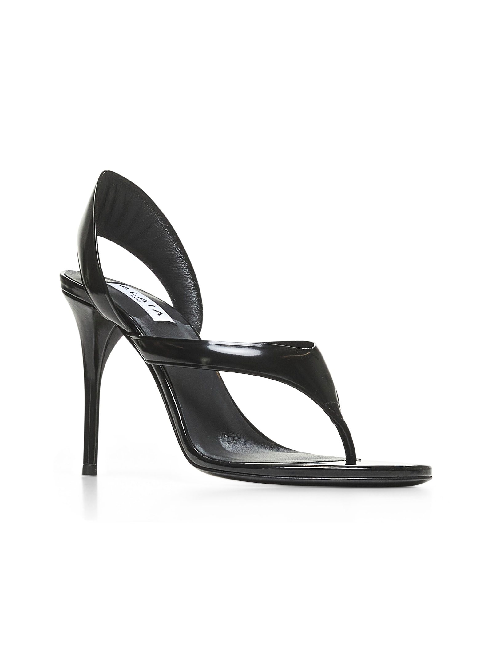 Alaïa Leather Thong Slingback Sandals In Black
