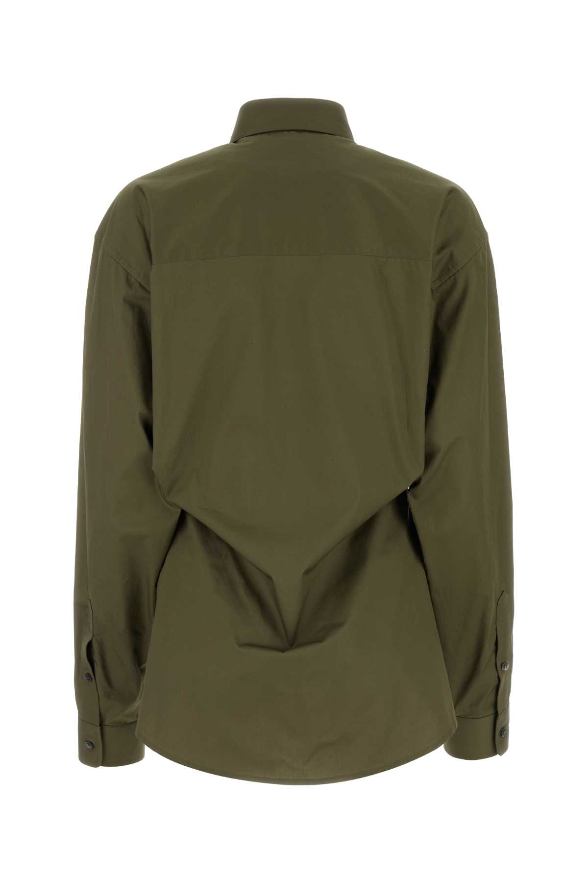 Shop Darkpark Army Green Poplin Anne Shirt In Militarygreen