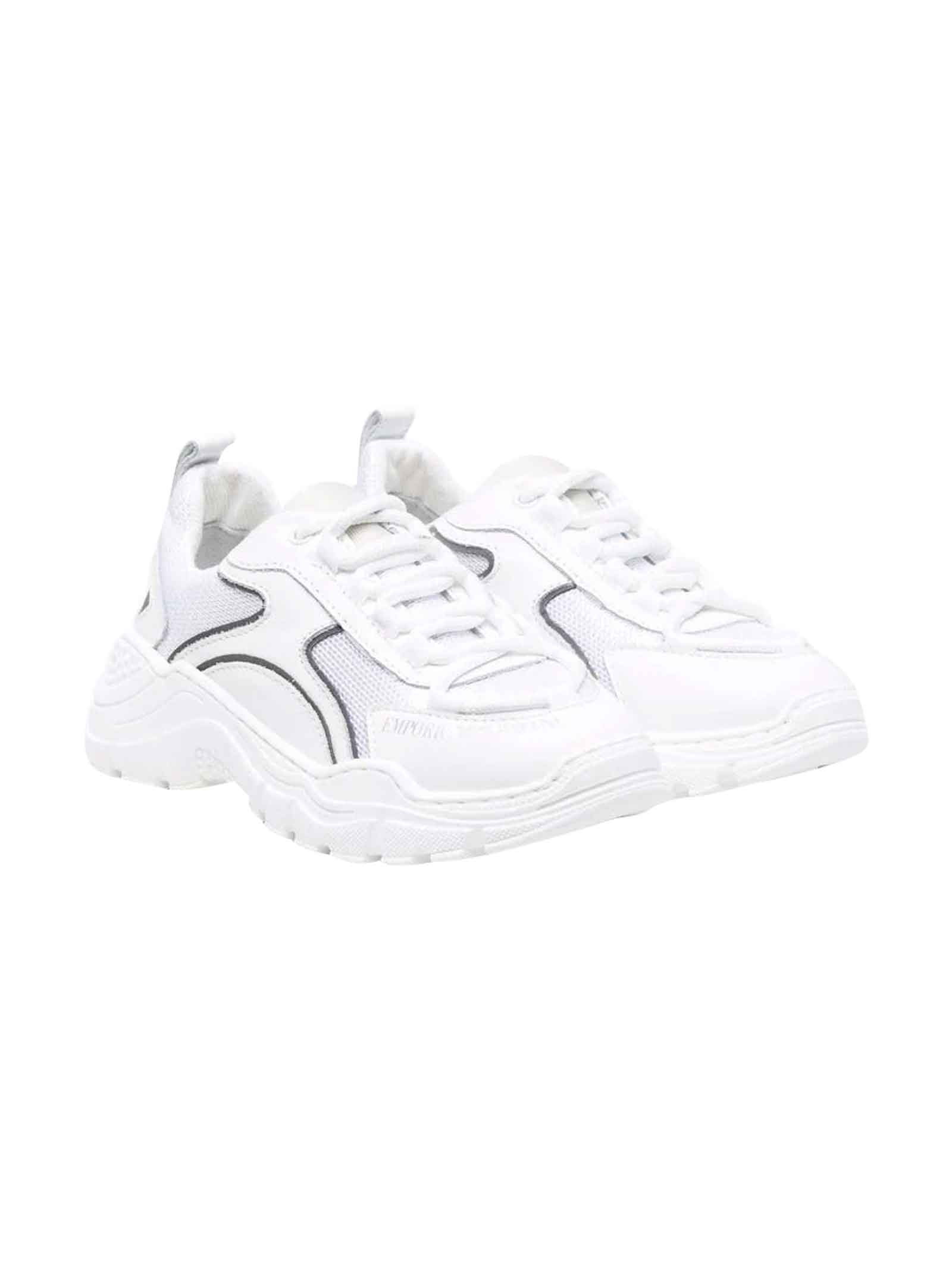 Emporio Armani White Sneakers With Black Details