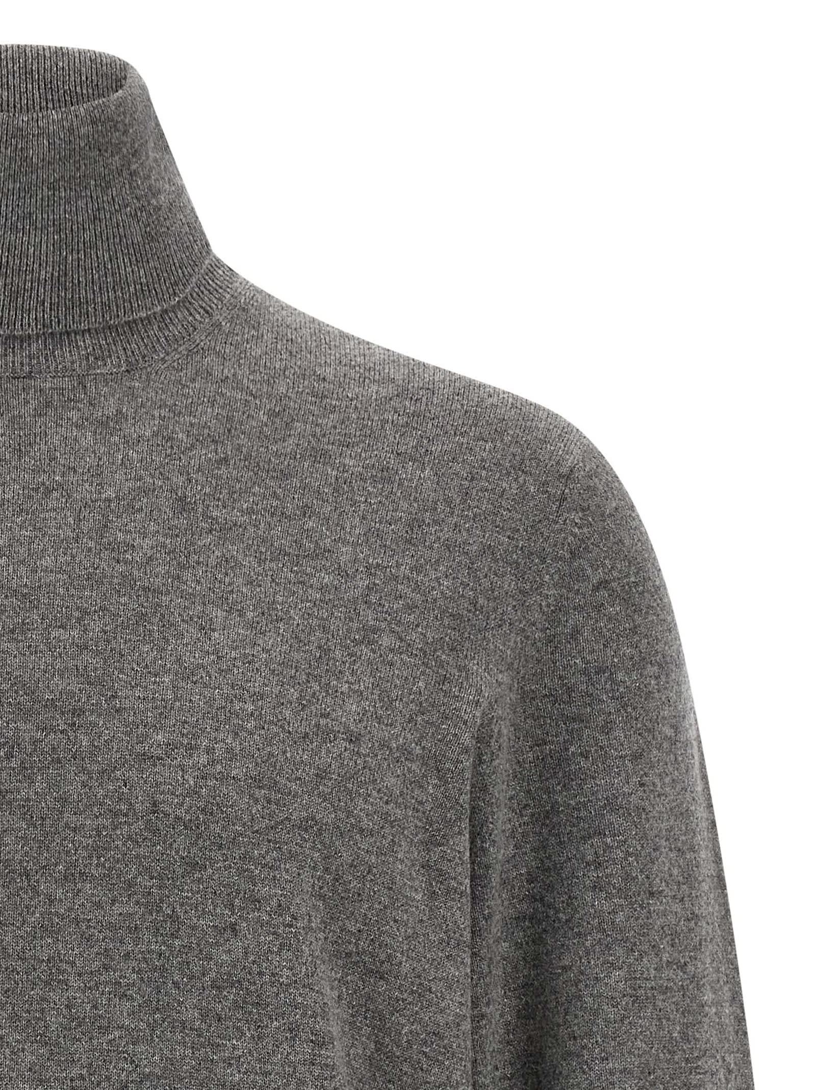 Brunello Cucinelli Grey Turtleneck Sweater In Gray