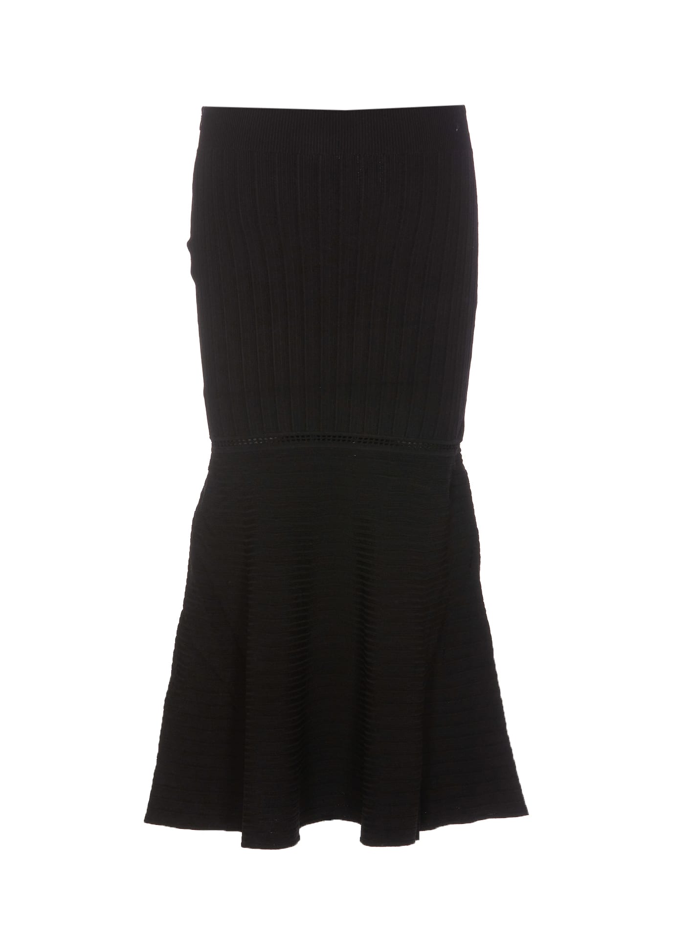 Shop Victoria Beckham Flared Midi Skirt In Black