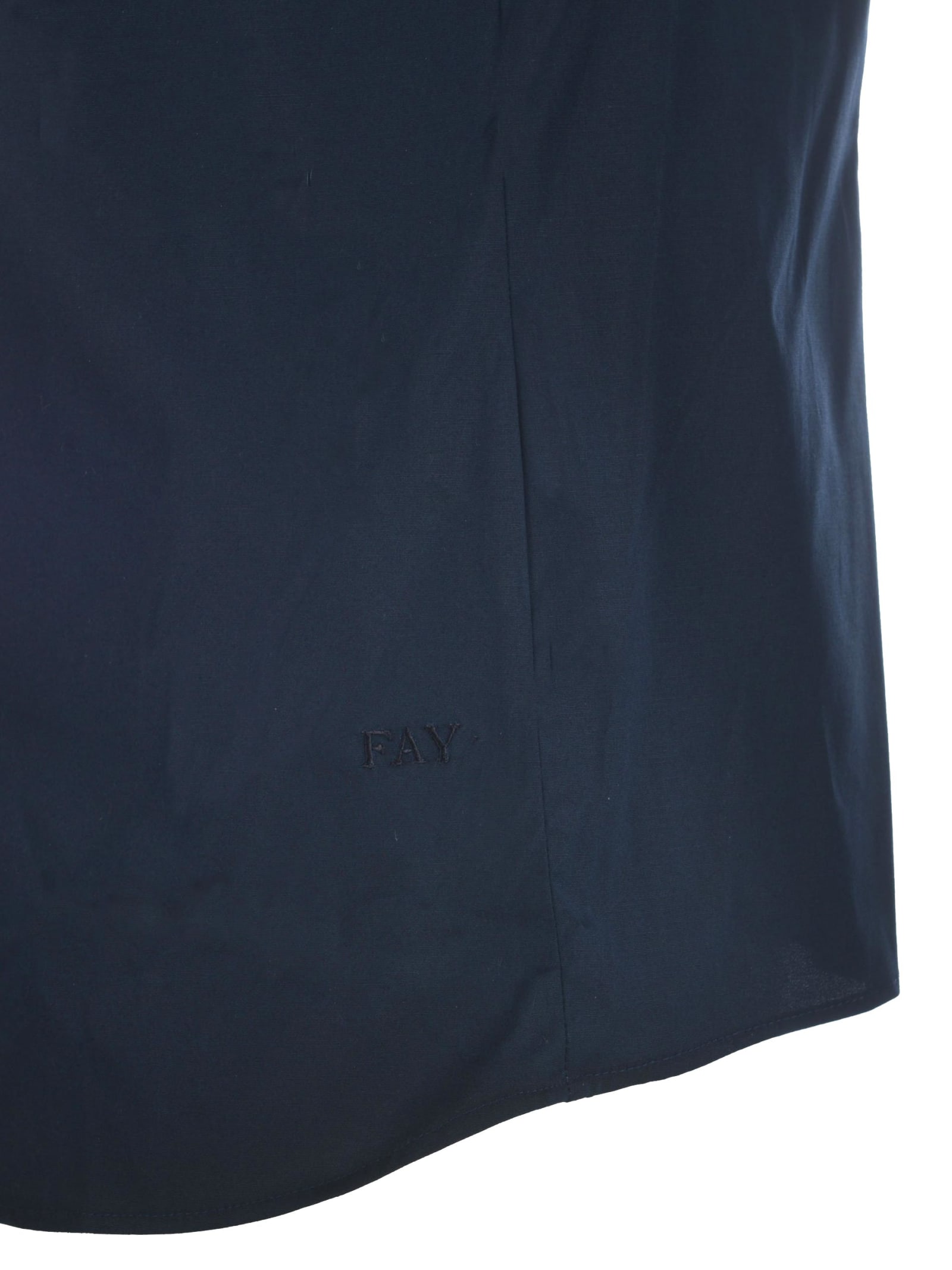 Shop Fay Shirt  In Stretch Cotton In Blu