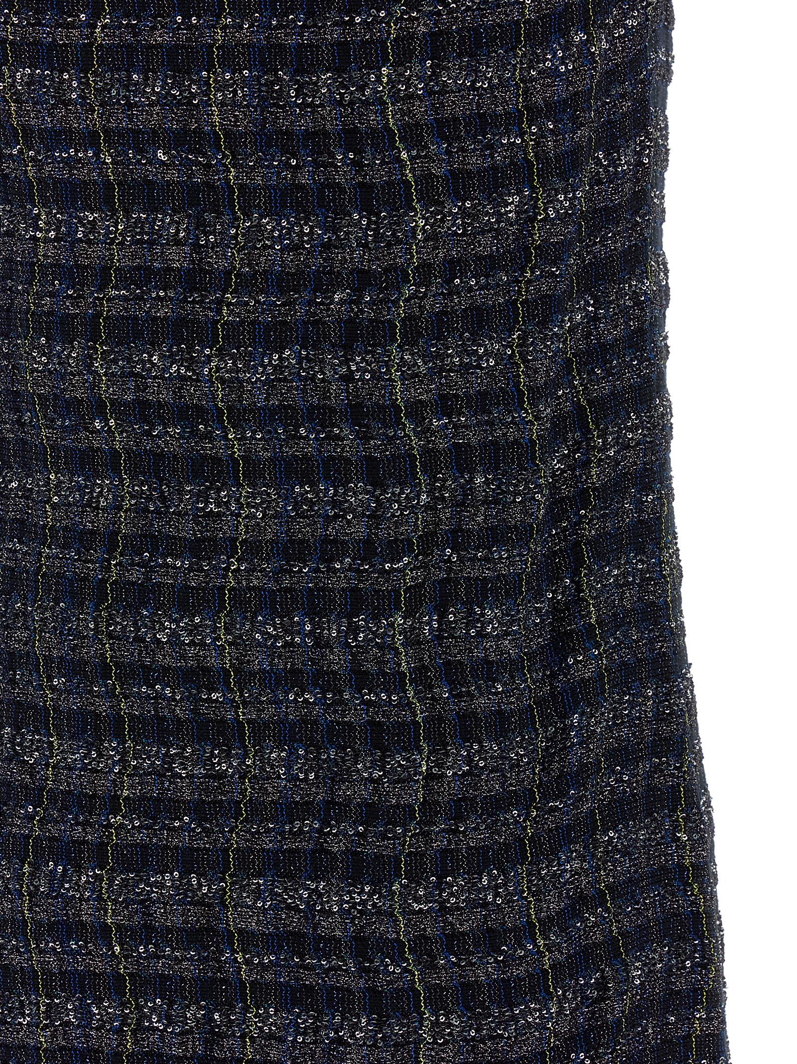 Missoni Sleeveless Check Pattern Dress With Keyhole Back In Blue