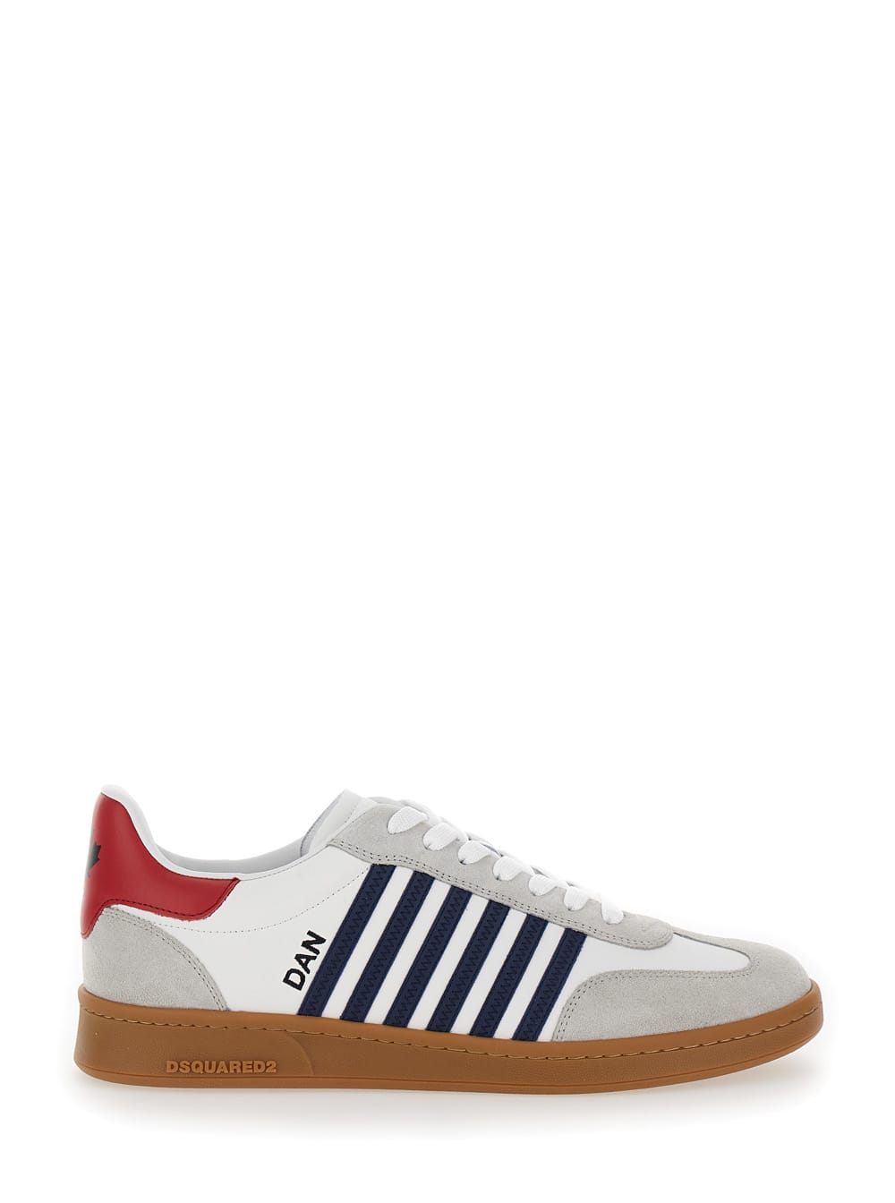 Shop Dsquared2 Multicolor Low Top Sneakers With Contrasting Bands In Leather Man