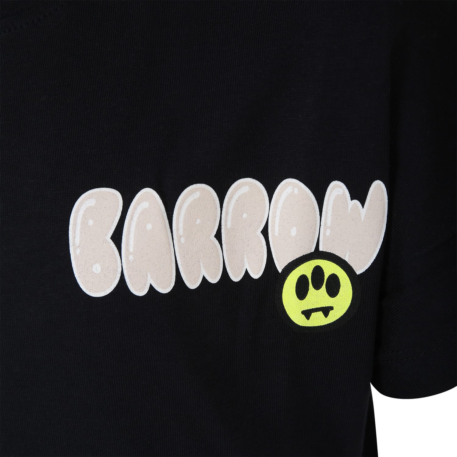 Shop Barrow Black T-shirt For Kids With Logo And Bear In Nero/black