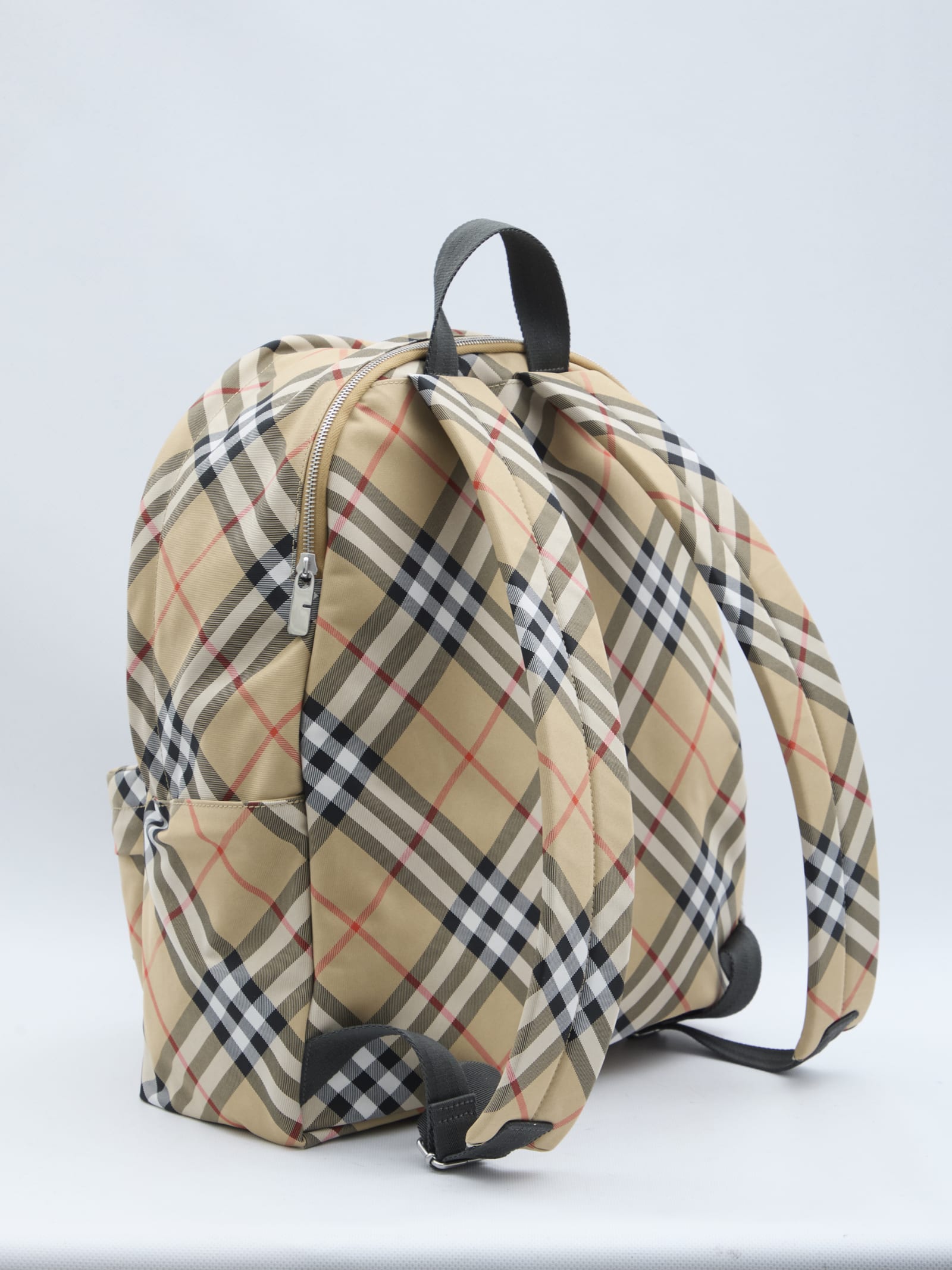 Burberry Men's Check Backpack In Beige