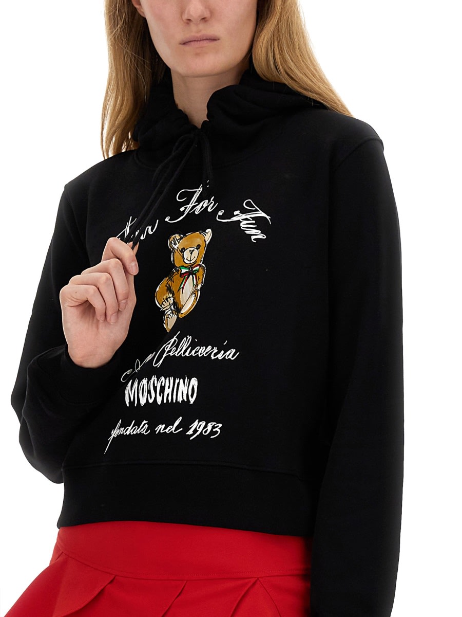 Shop Moschino Sweatshirt With Logo In Black