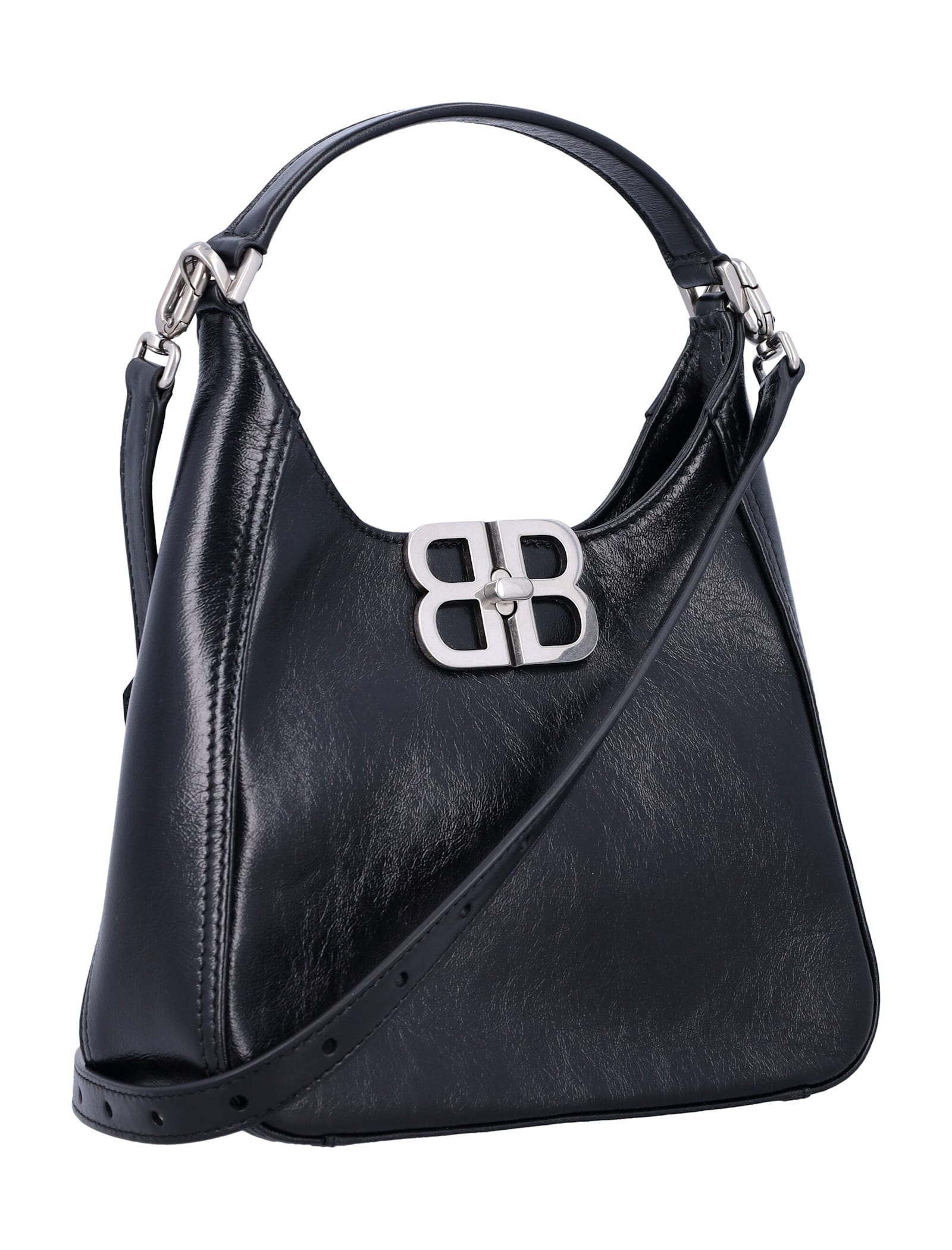 Shop Balenciaga Bb Soft Small Hobo Bag In Black