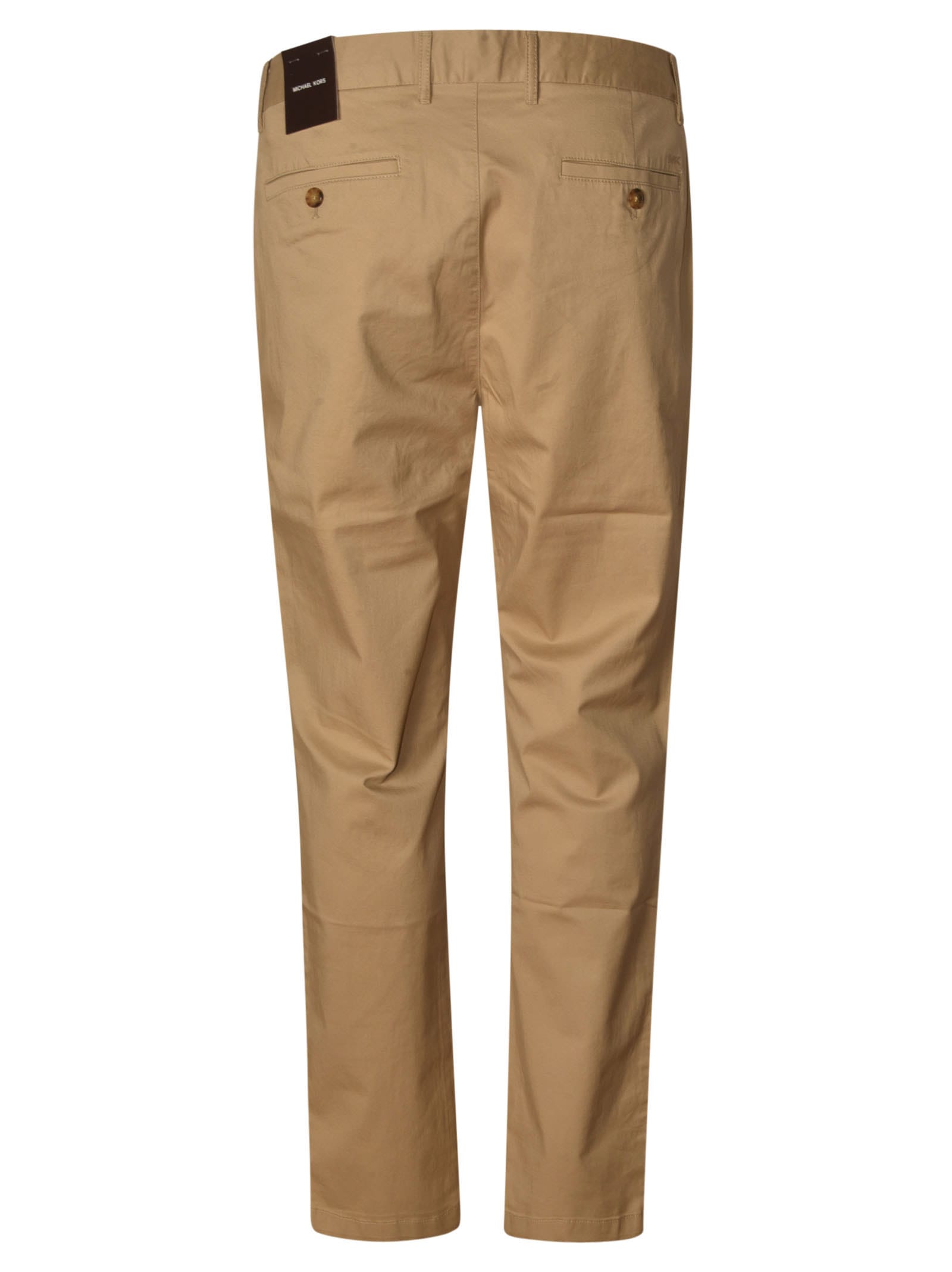 Michael Kors Regular Plain Cropped Trousers In Beige