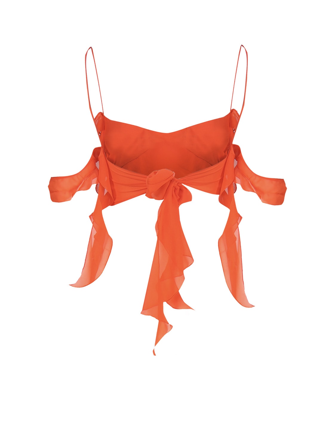 Shop The Andamane Top With Ruffles In Orange