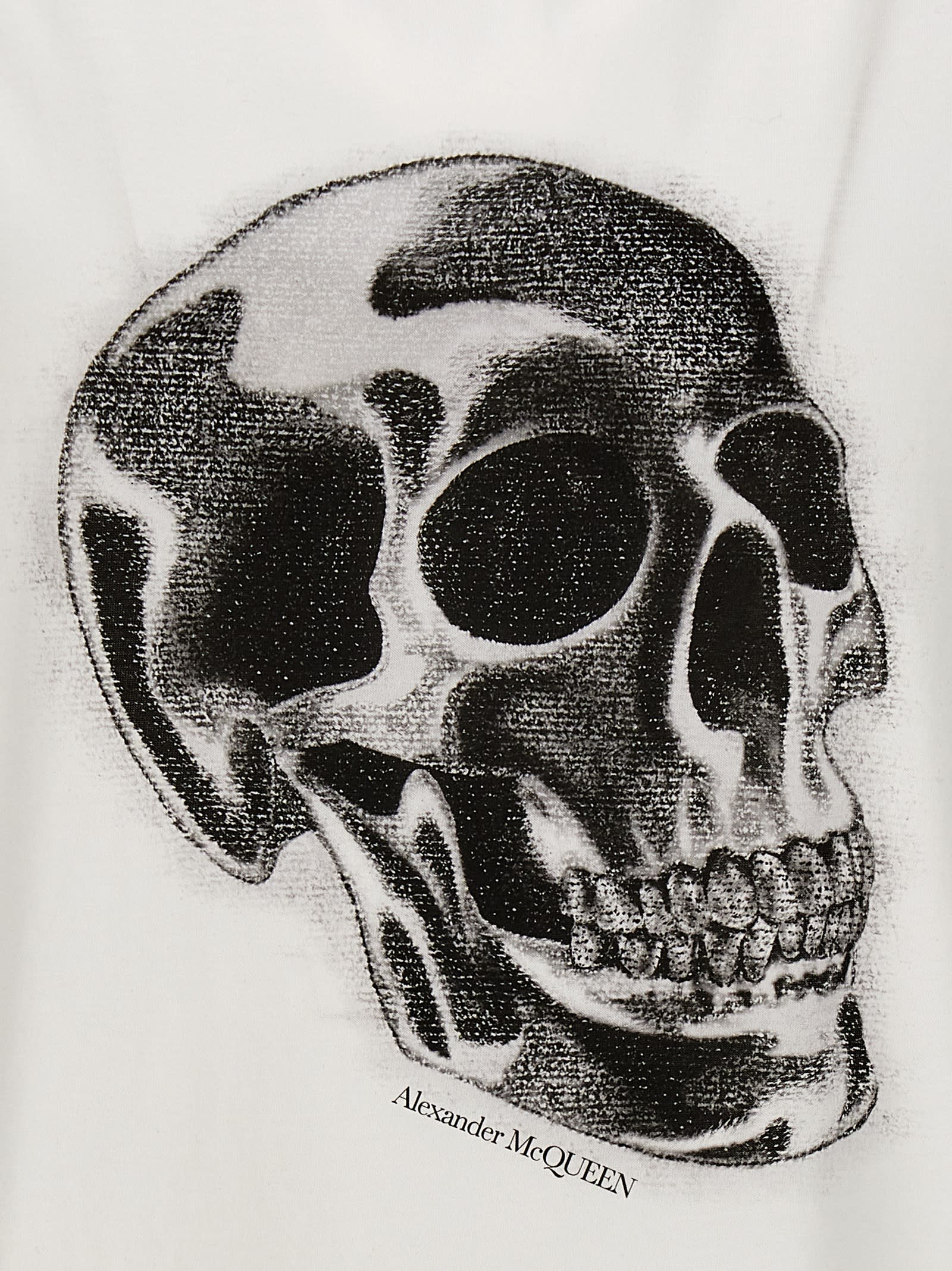Shop Alexander Mcqueen Skull T-shirt In White/black