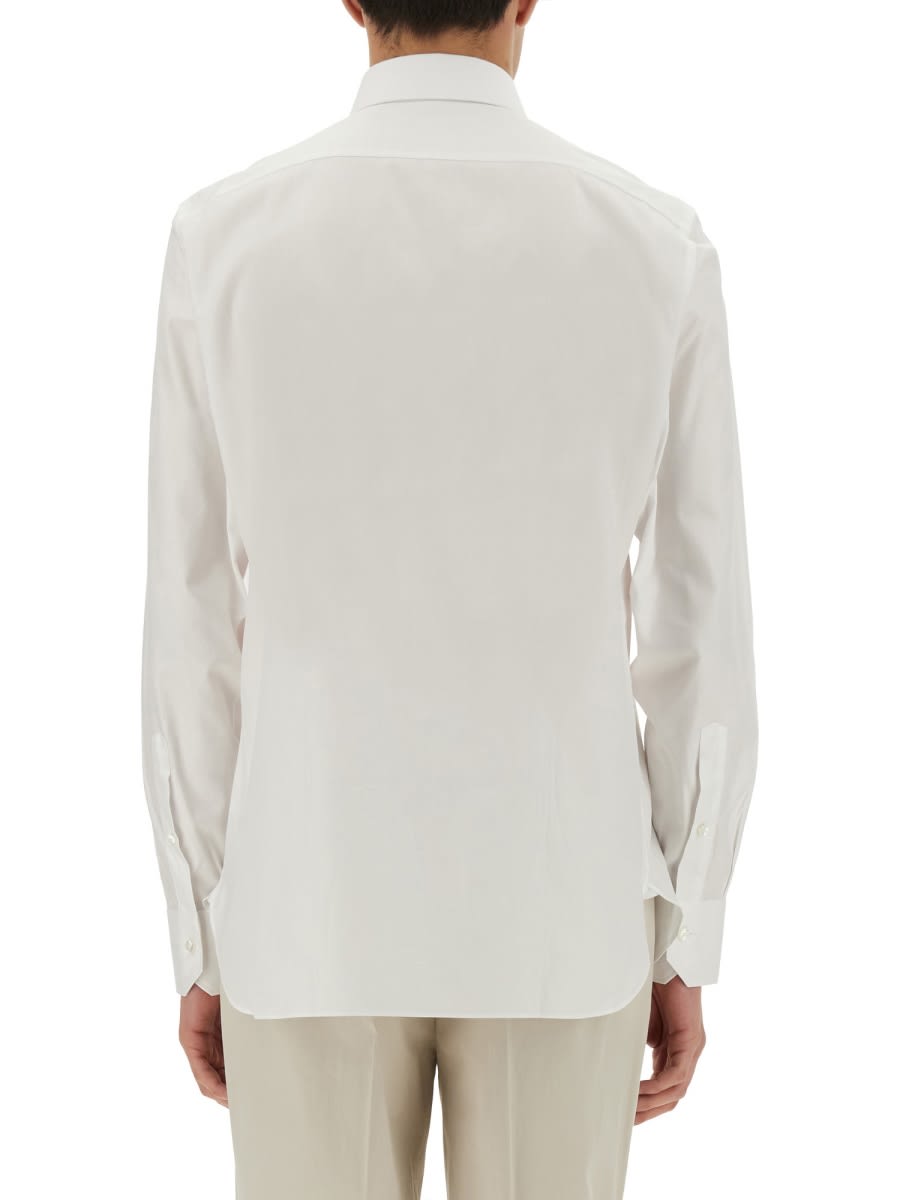 Shop Zegna Trophy Cotton Shirt In Ivory