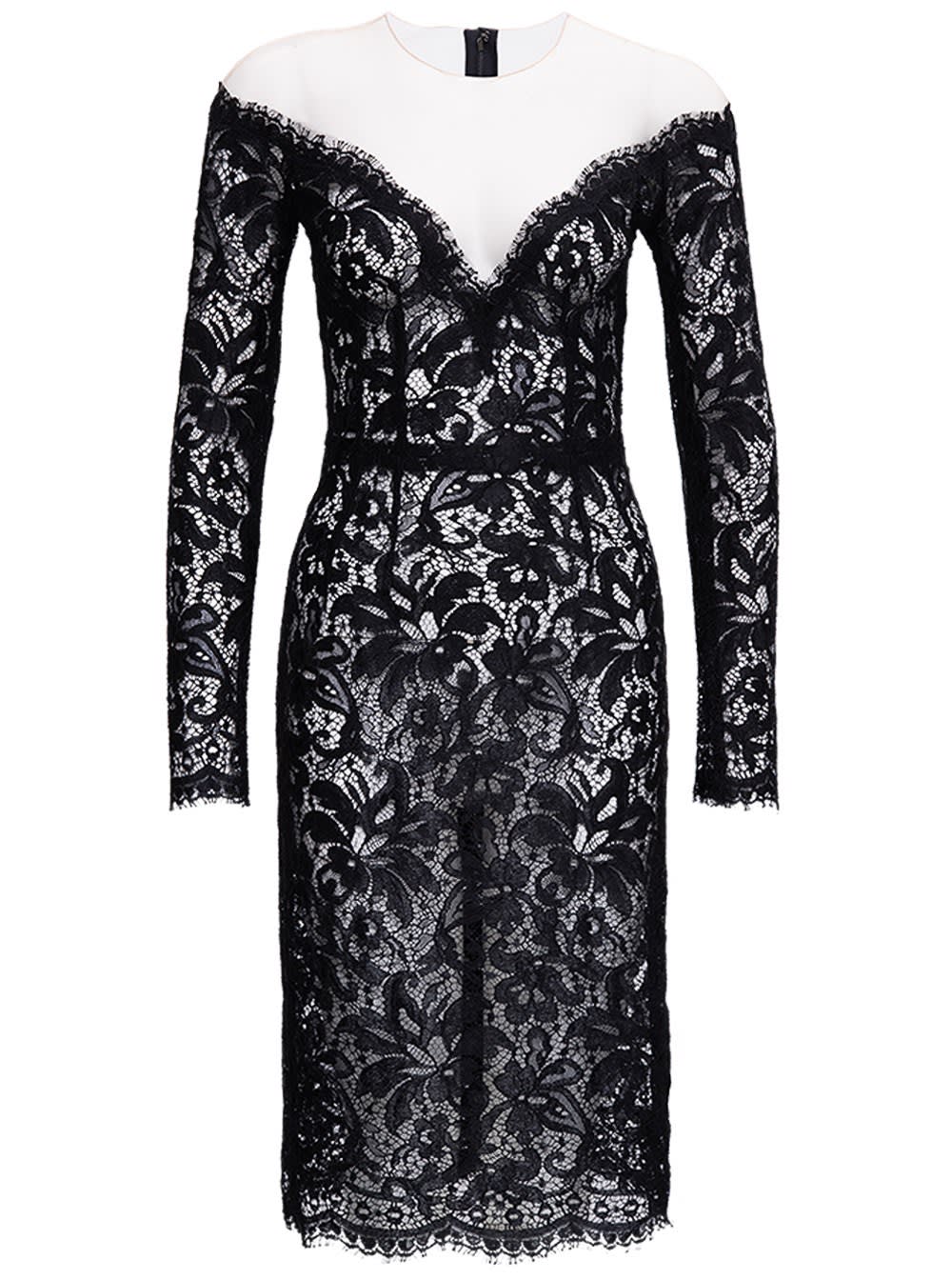 Dolce & Gabbana Black Lace Long Dress