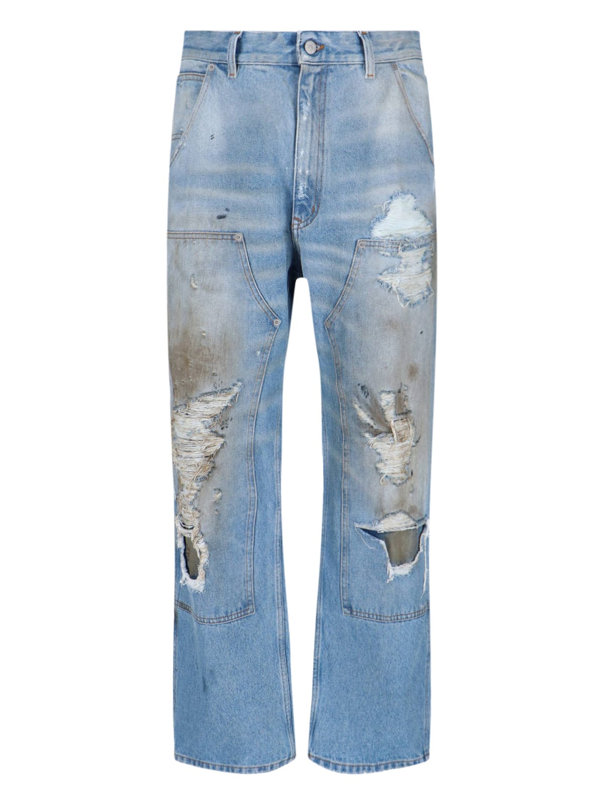 Distressed Straight Jeans