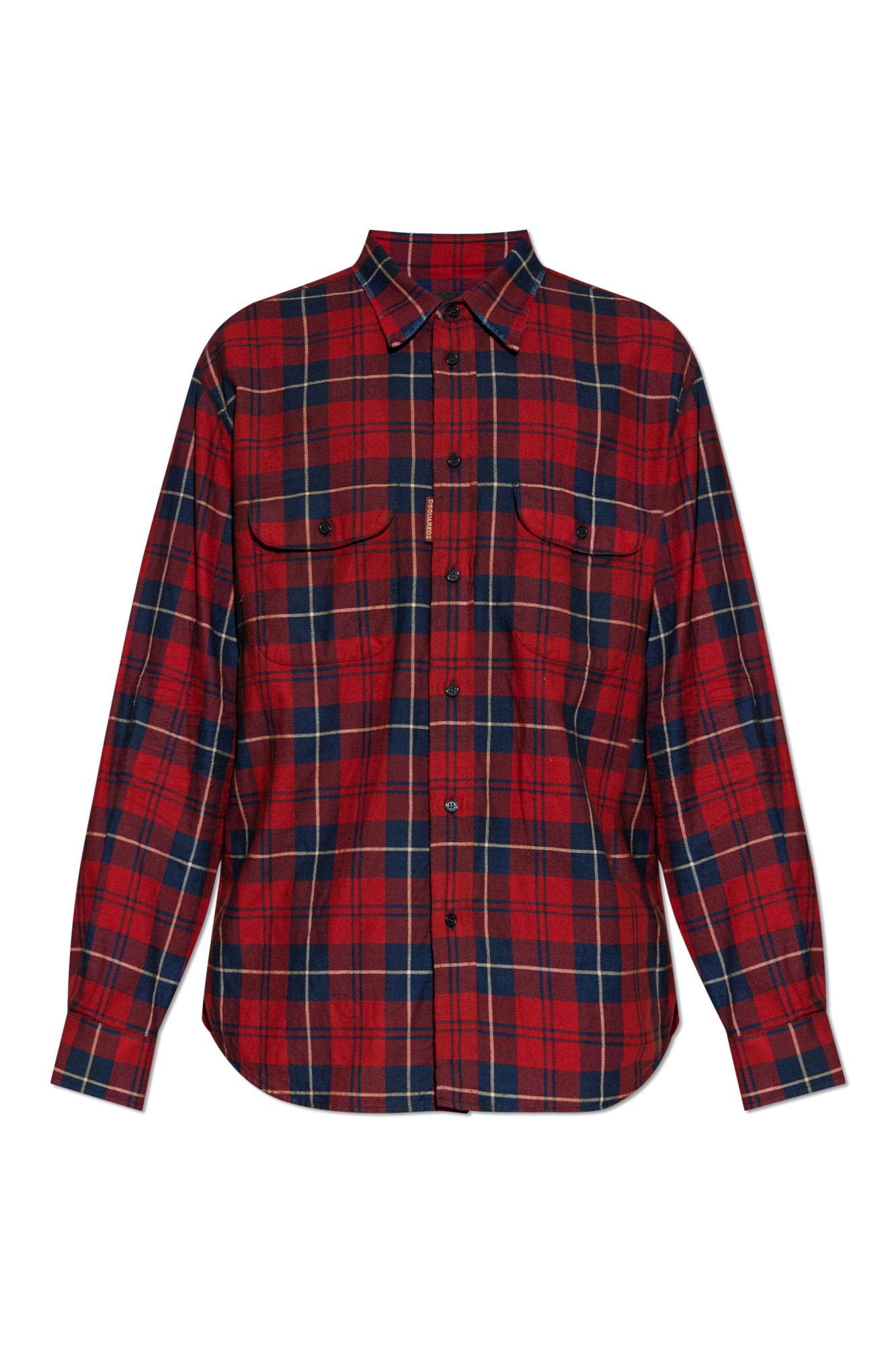 Dsquared2 Vintage Button-down Shirt Elbow Patches In Red