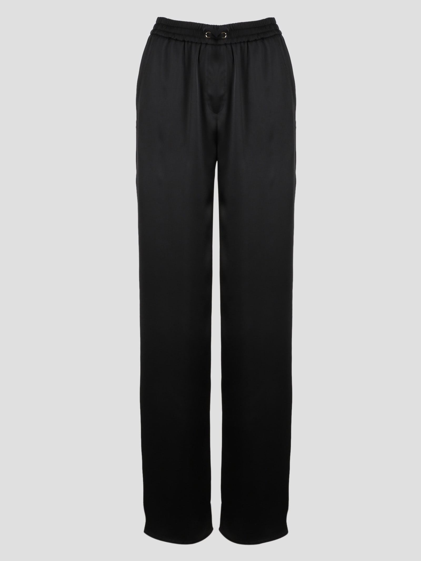Shop Herno Casual Satin Trousers In Black