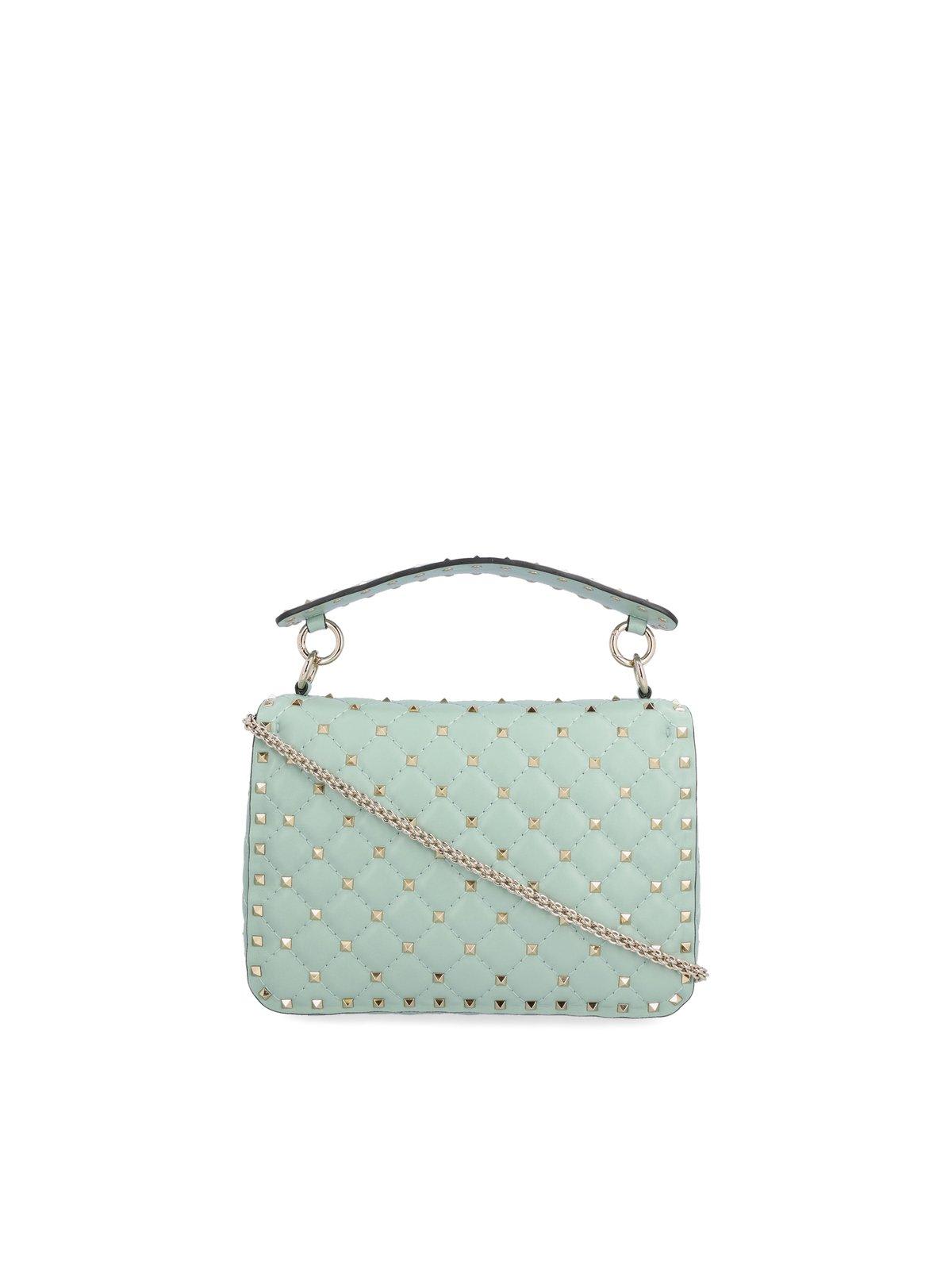 Medium Nappa Rockstud Spike Bag for Woman in Morning Dew