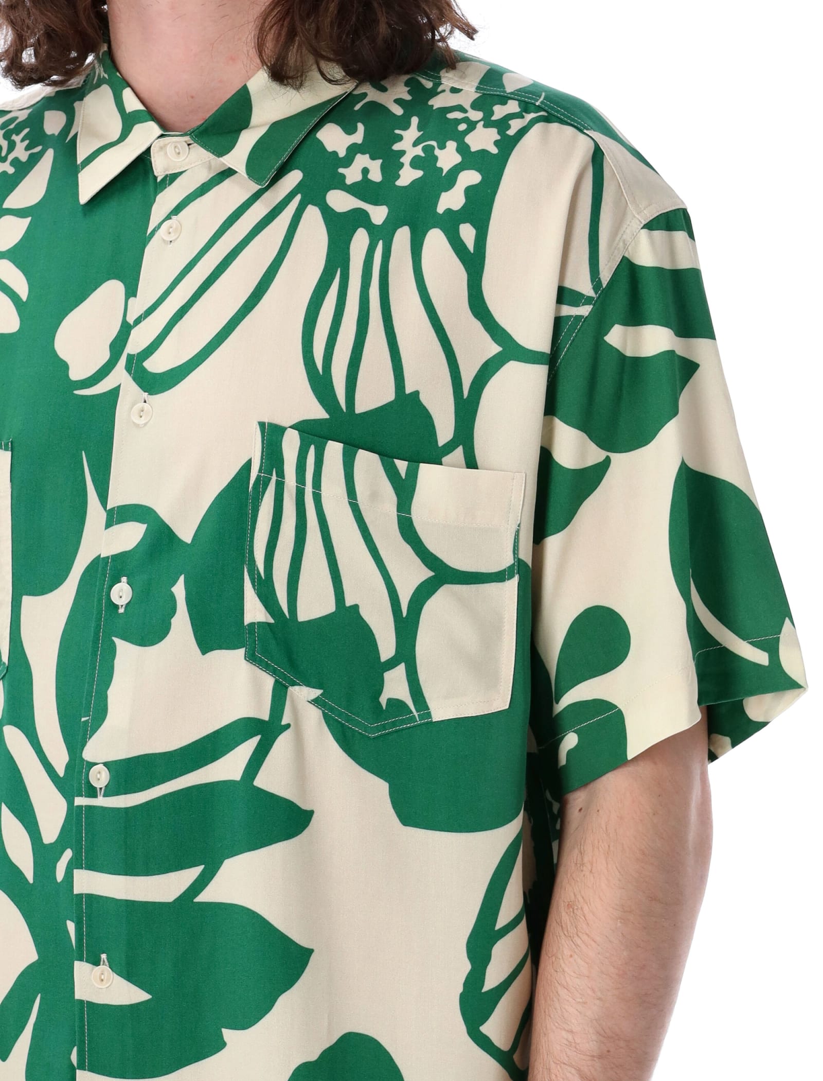 Shop Ymc You Must Create Mitchum Shirt In Ecru Green
