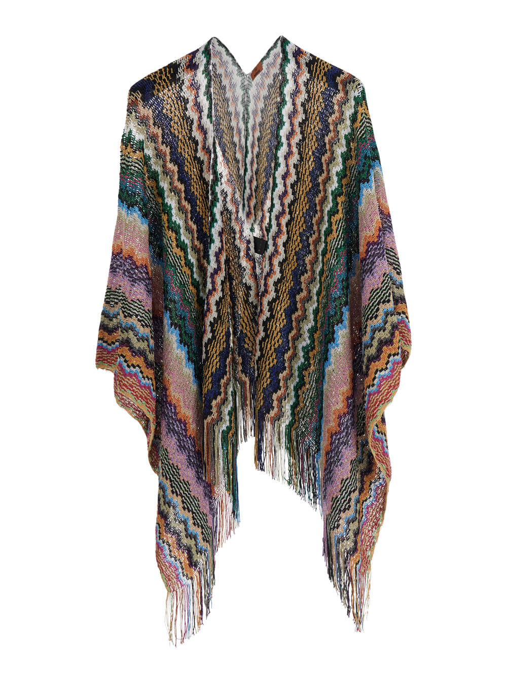 Missoni Poncho Poncho Multicolored With Zigzag Motif In Tech Fabric For Women