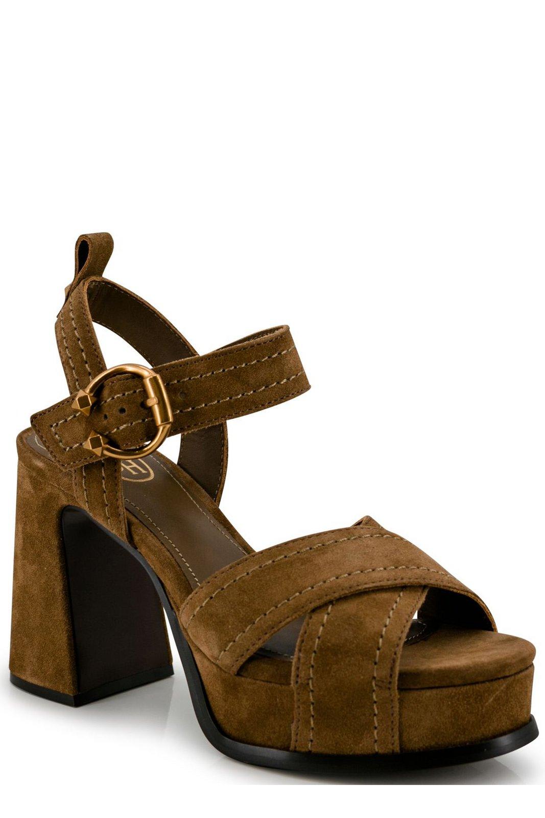 Shop Ash Melany Round-toe Sandals In Brown