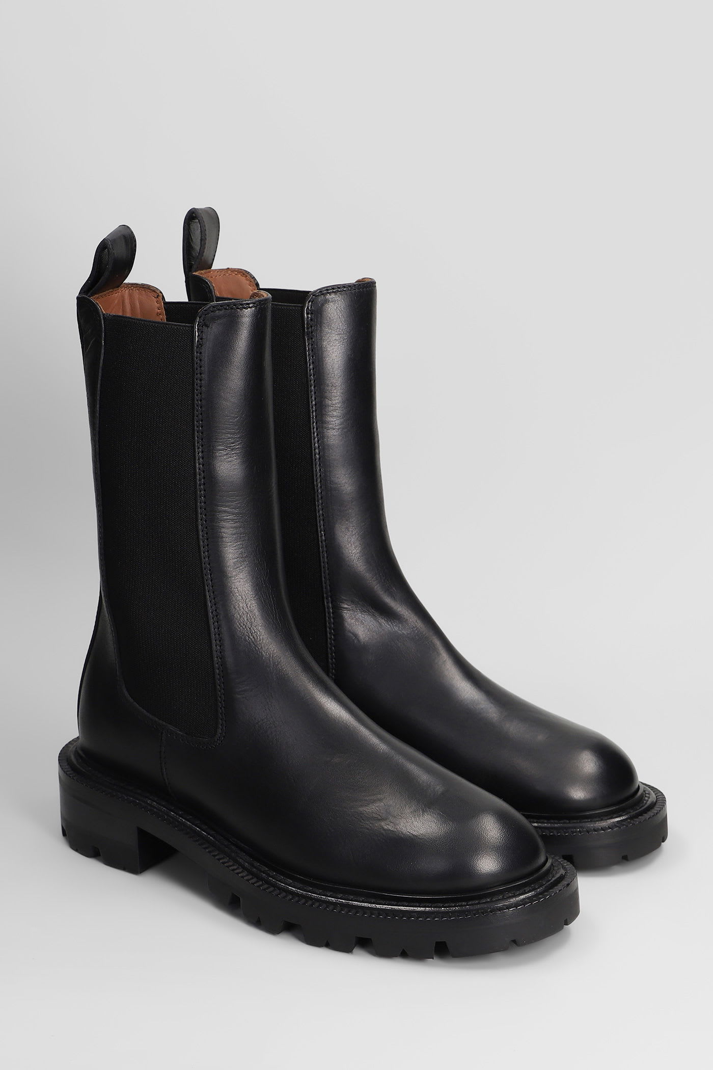 Paris Texas Napa Chelsea Boot Combat Boots In Black Leather In Black