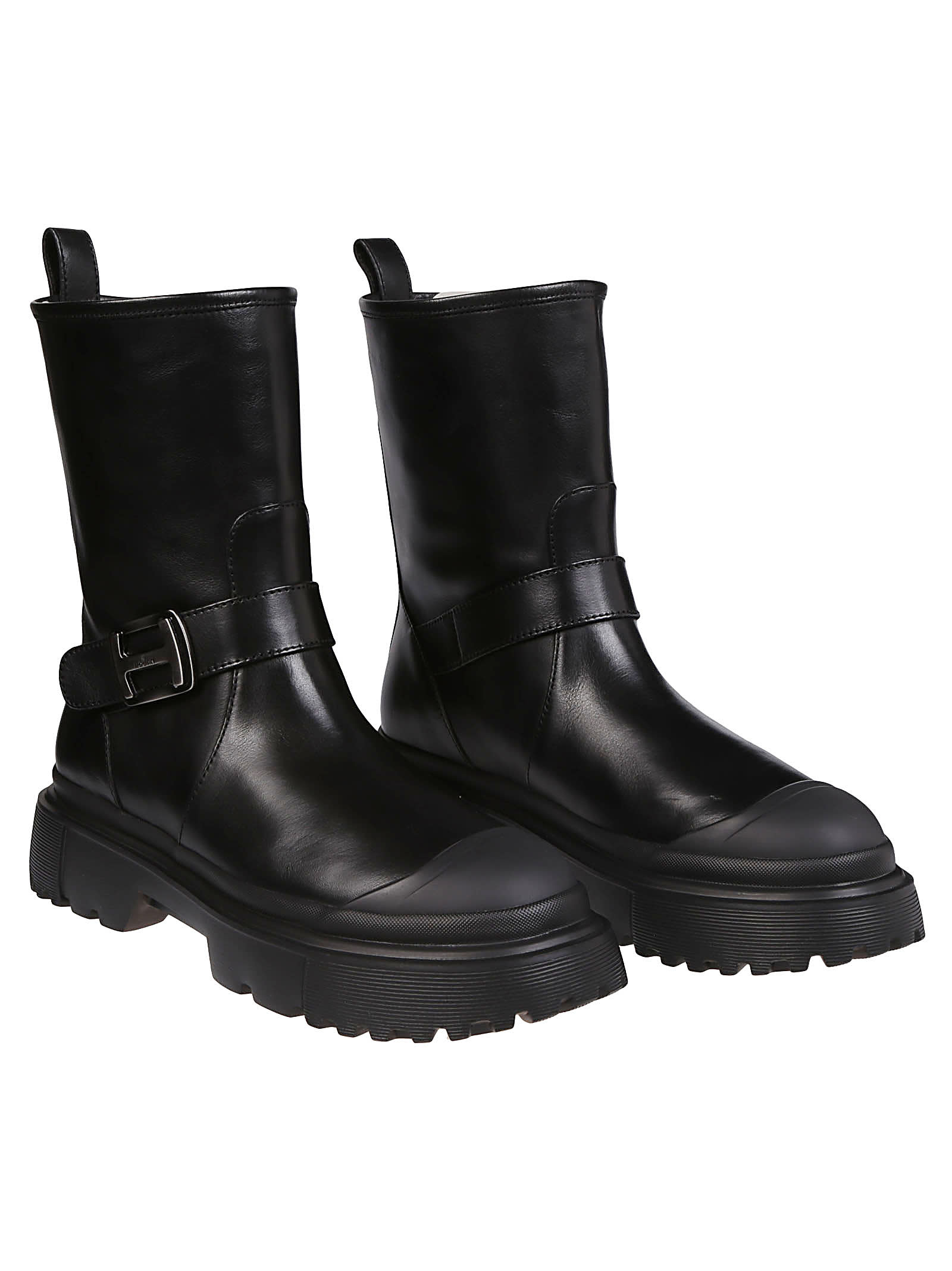 Shop Hogan H619 Biker Boots In Nero