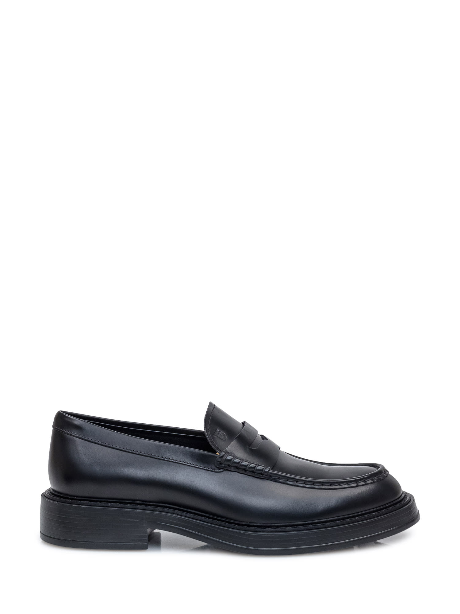 Shop Tod's Leather Loafer In Nero