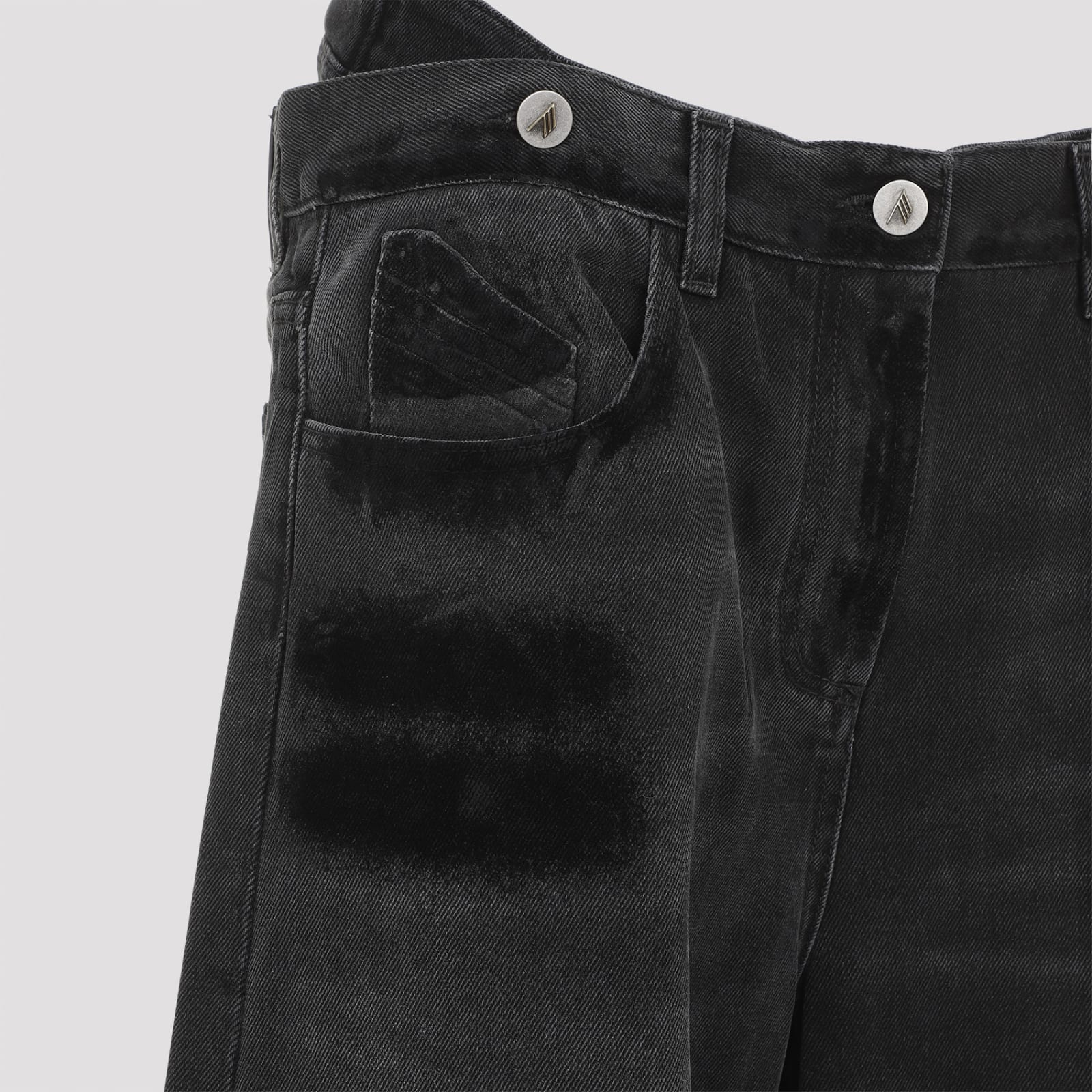 Shop Attico Cotton Jeans In Black