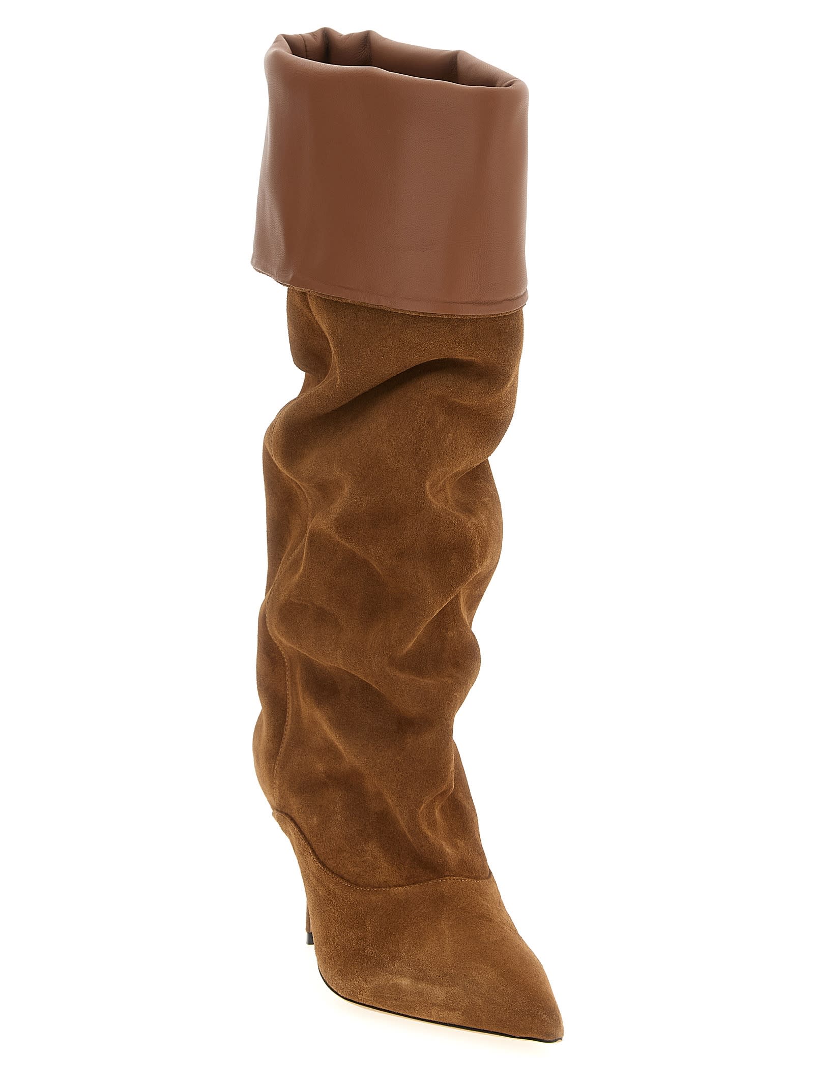 Paris Texas Ines Reverse 75 Suede Cognac Boots In Neutral