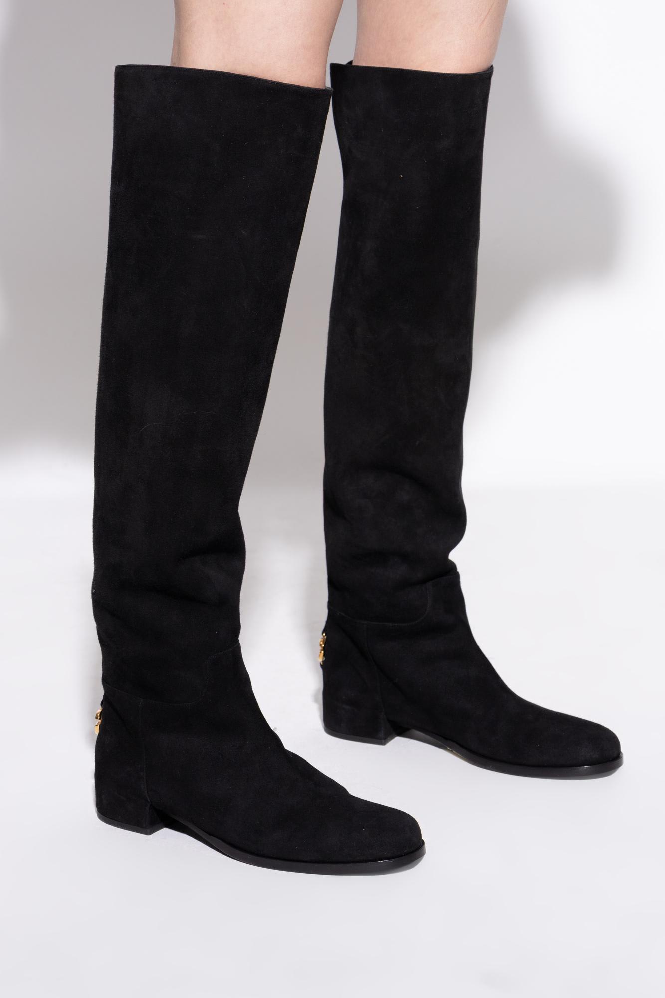 Dolce & Gabbana Leather Boots In Black