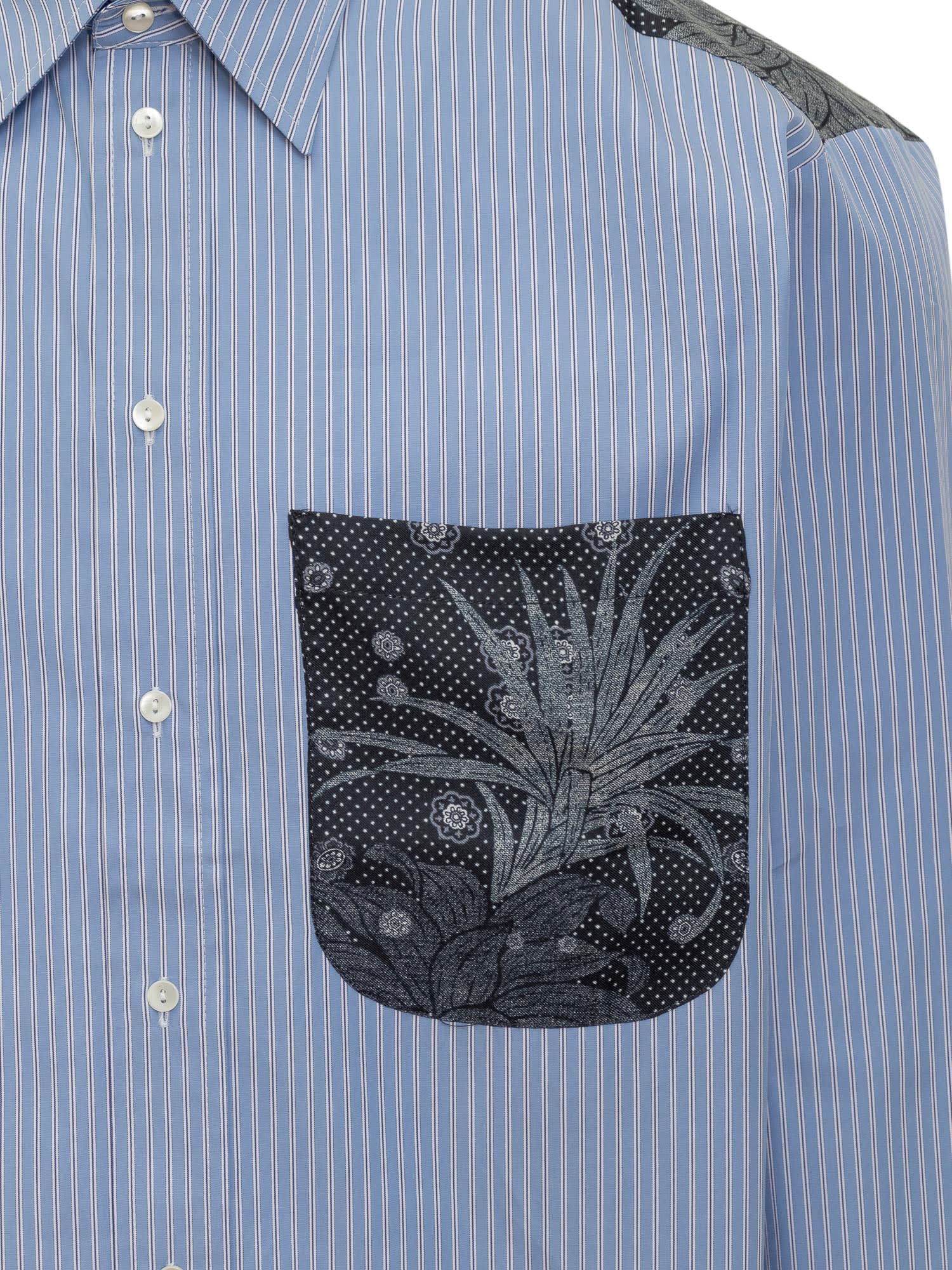 Shop Pierre-louis Mascia Cotton And Silk Shirt In Azzurro