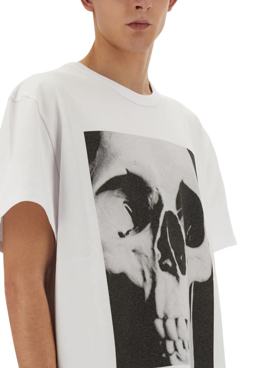 Shop Alexander Mcqueen Skull Print T-shirt In White