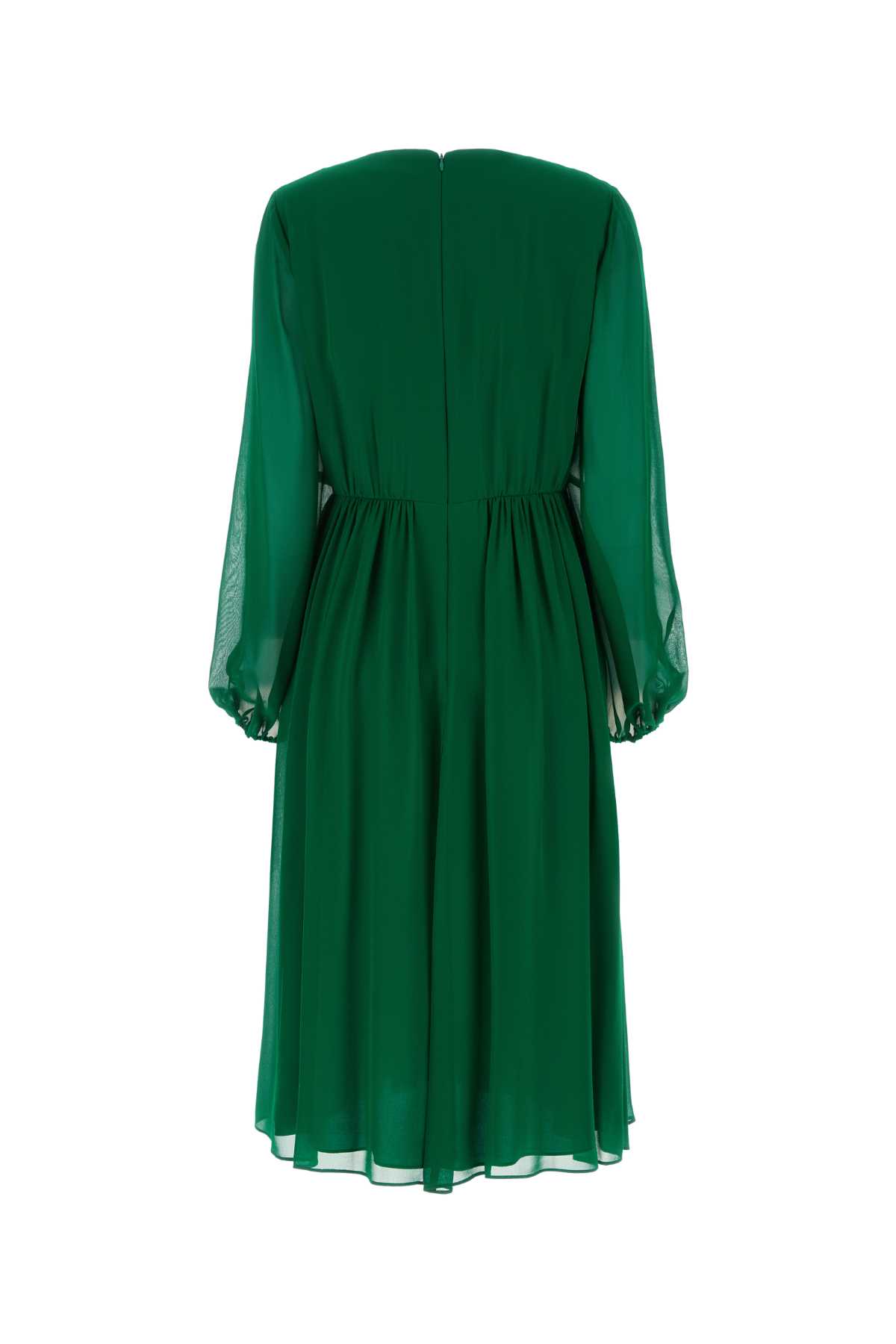 MAX MARA DARK GREEN CREPE UGOLINA DRESS 