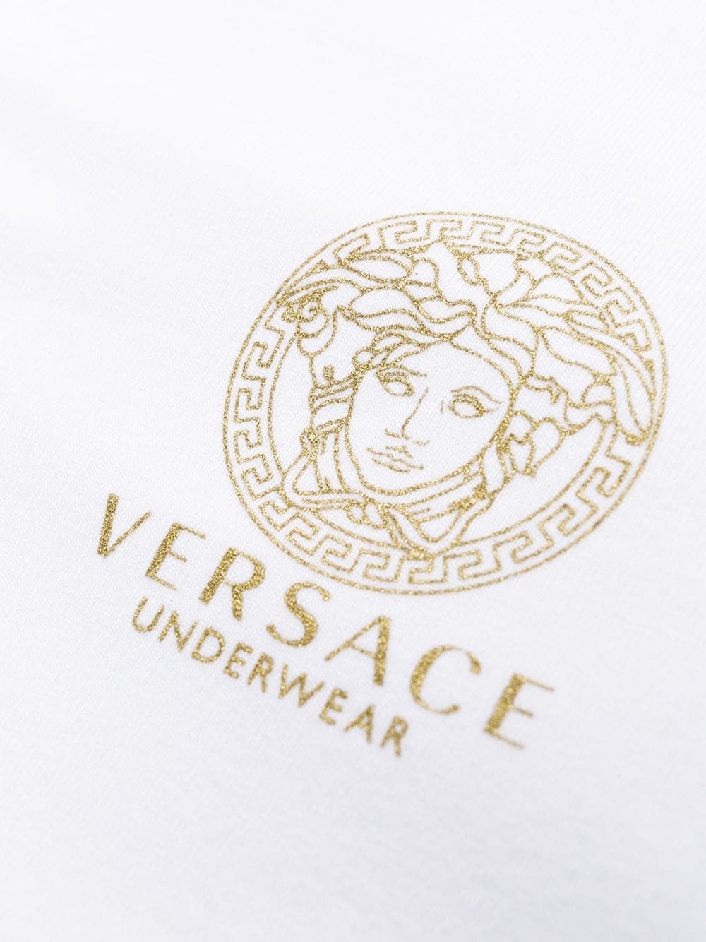 Shop Versace White T-shirt In Stretch Jersey With Medusa Logo Crest Versce Man