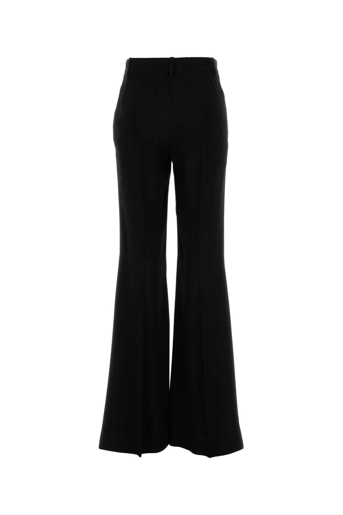 Balenciaga Women Black Fluid Viscose Flared Trousers In Black