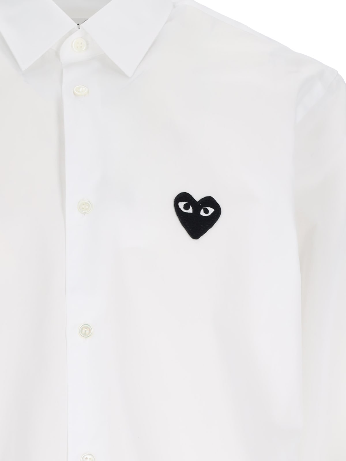 Comme Des Garçons Play Logo Shirt In White