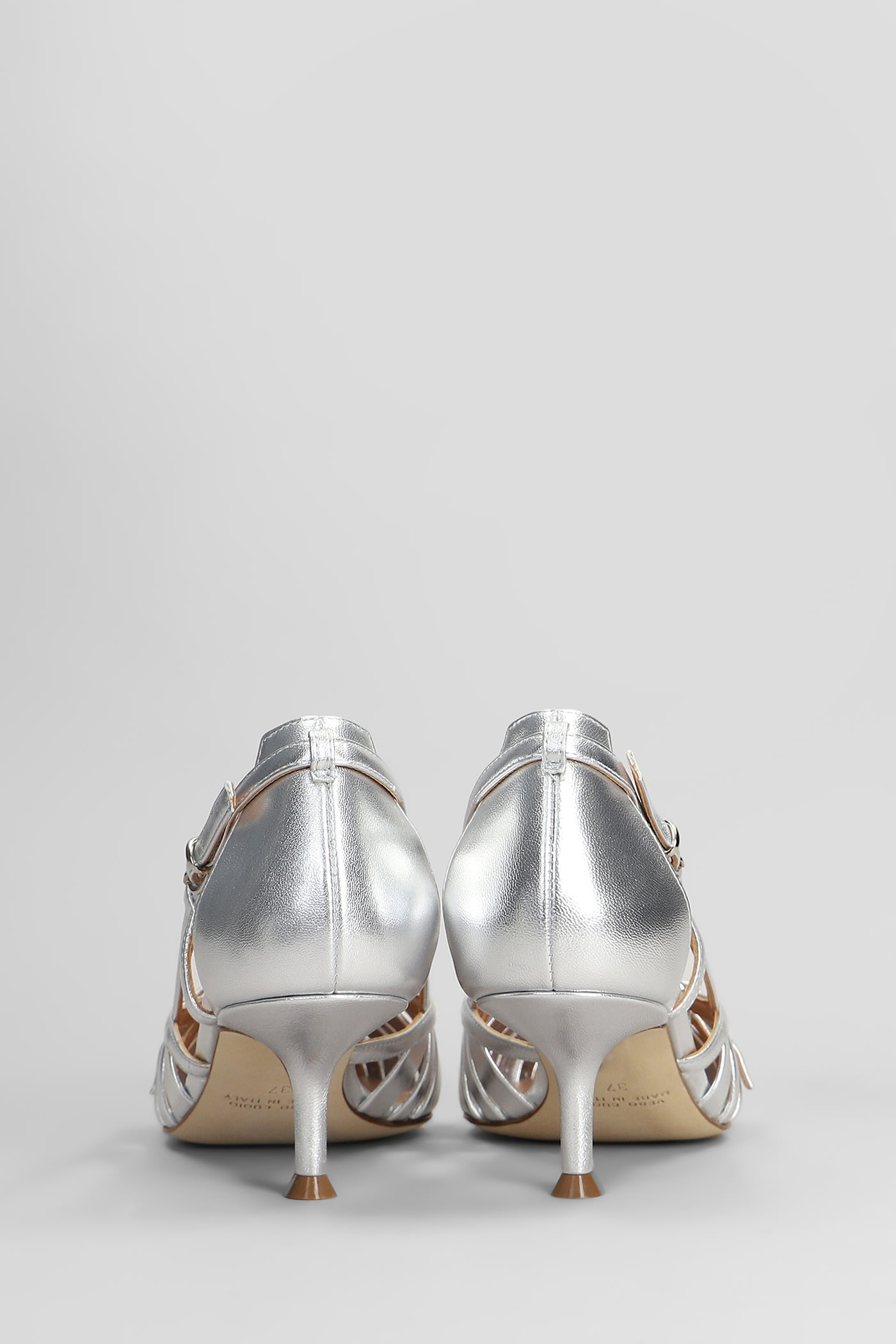 Shop Lella Baldi Pumps In Silver Leather